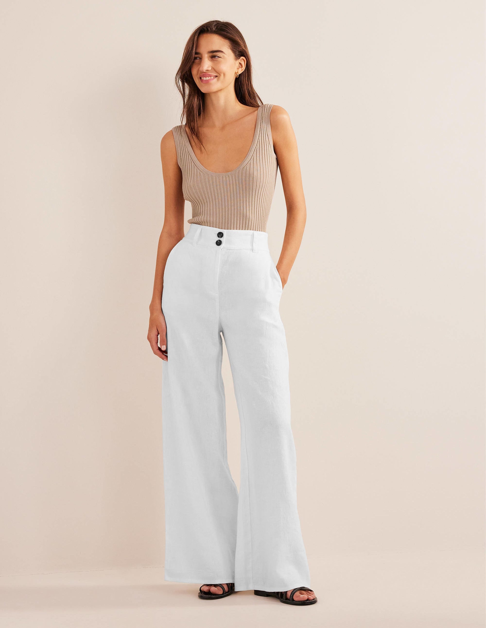 Highbury Linen Pants-White - Image 6