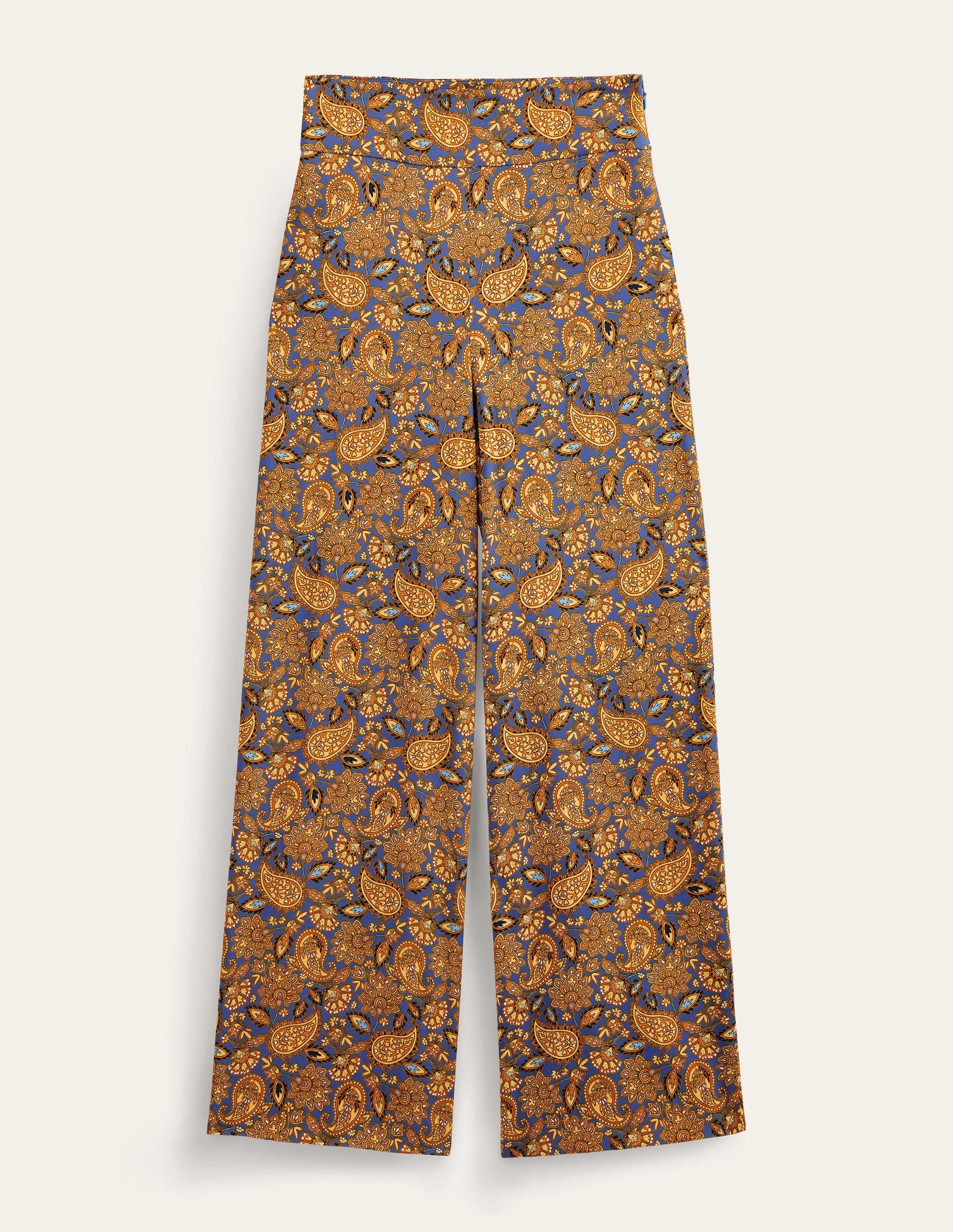 Fluid Printed Wide Pants-Harvest Gold, Paisley Terrace-6