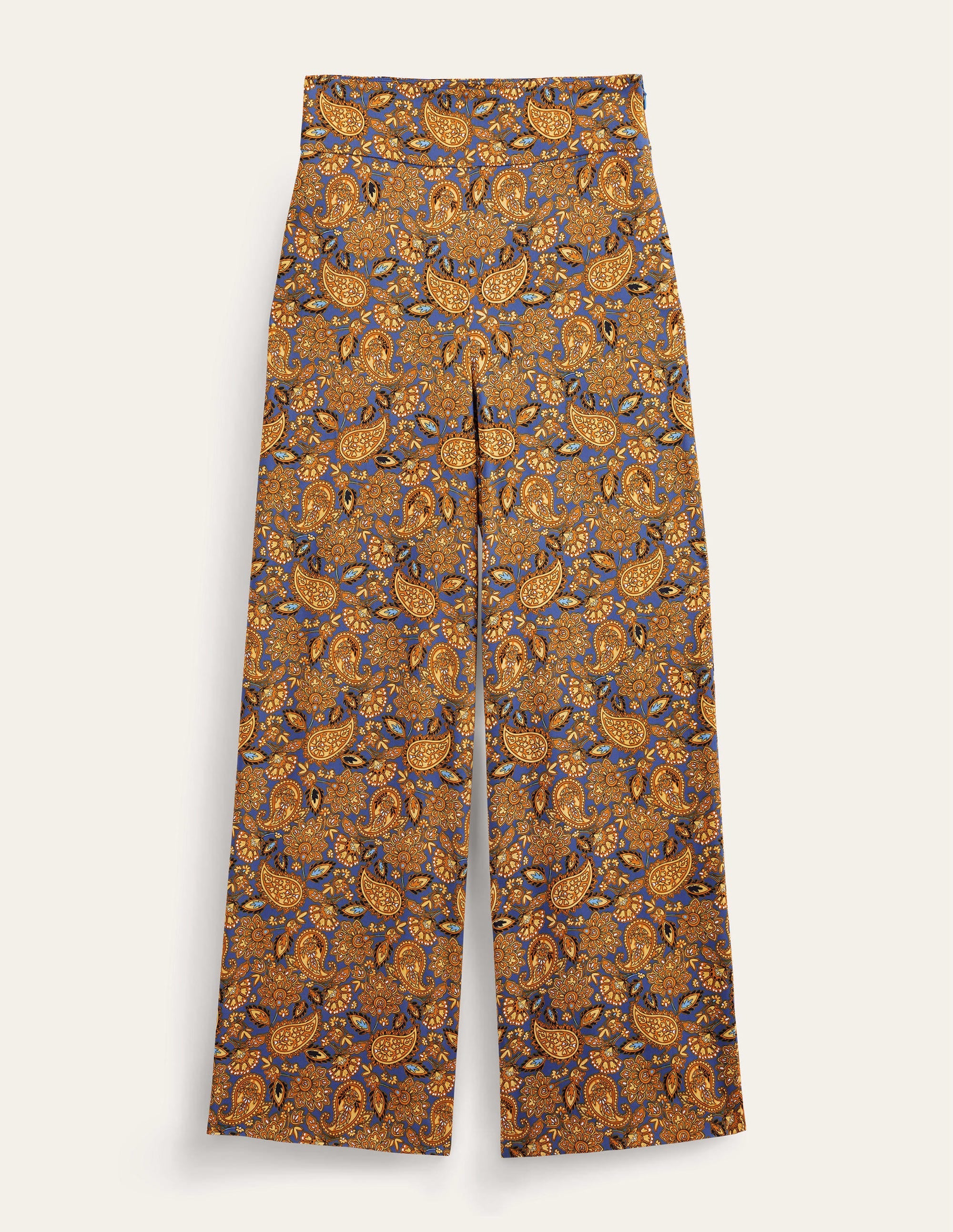 Fluid Printed Wide Pants-Harvest Gold, Paisley Terrace - Image 6