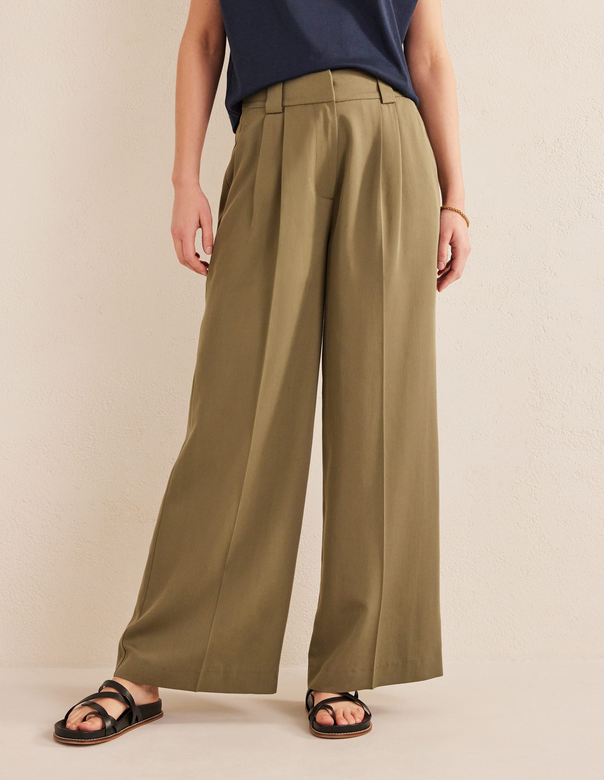 Islington Wide Leg Pants-Washed Khaki - Image 4