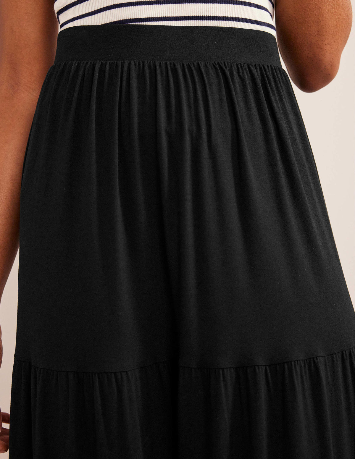 Jersey Maxi Skirt-Black-2
