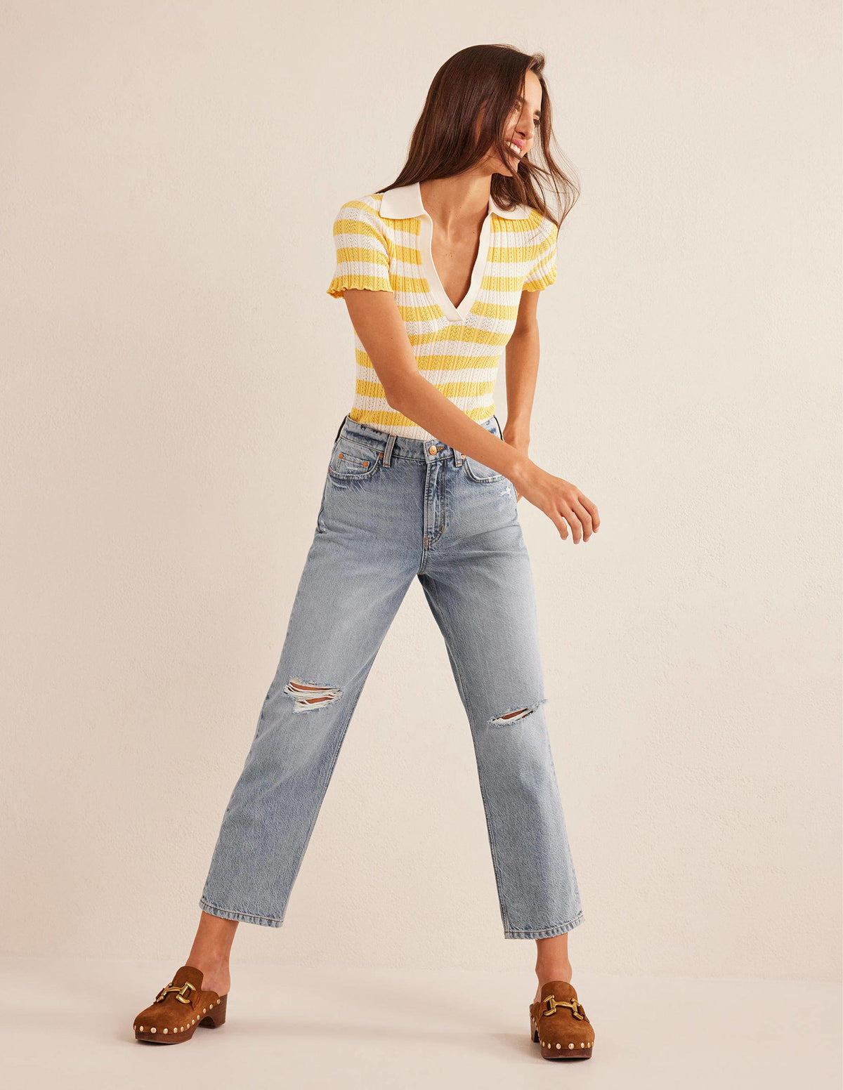 Mid Rise Loose Jeans-Mid Wash-1