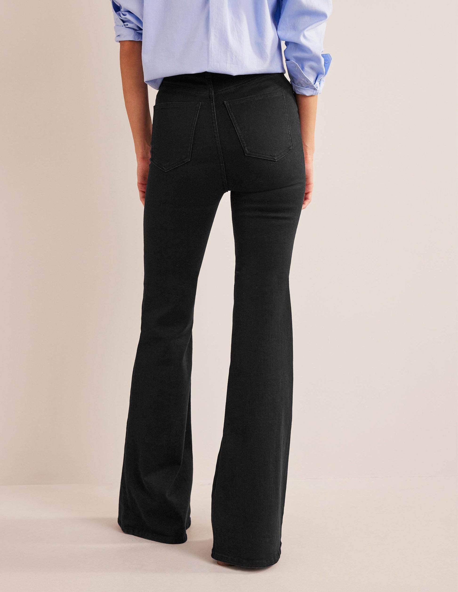 High Rise Super Flare Jeans-Black-3