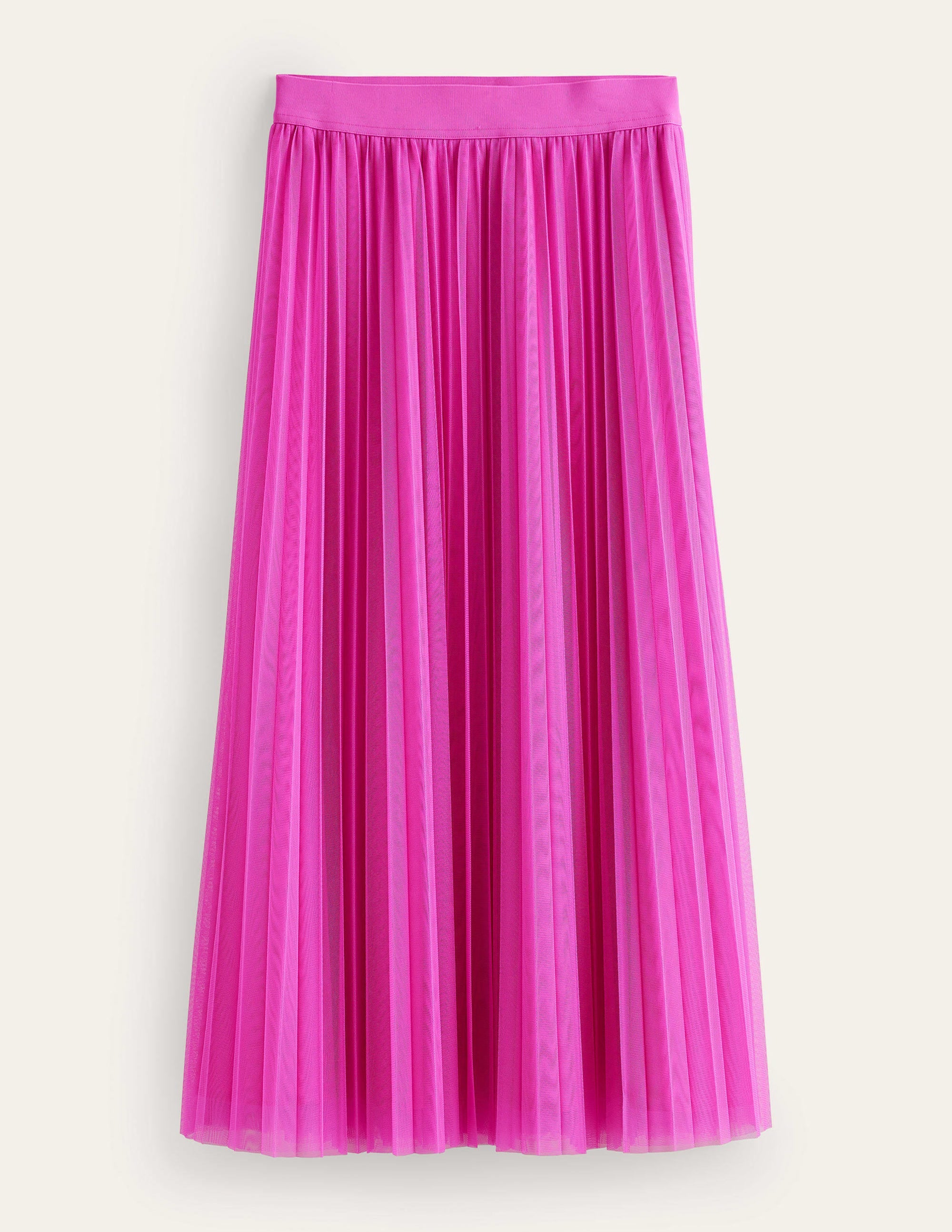 Pleated Tulle Skirt-Shocking Pink - Image 5