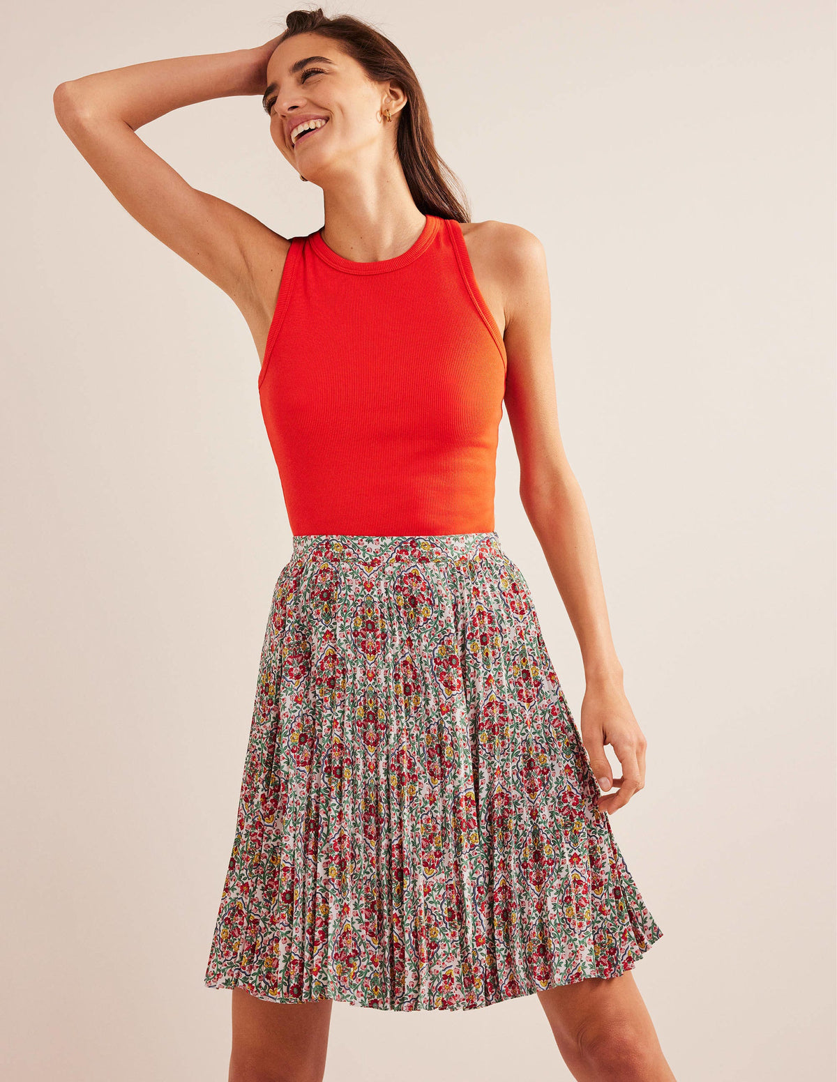 Mini Pleated Skirt-Multi, Vine Terrace - Image 1