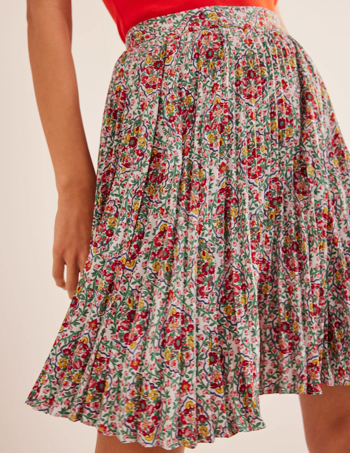 Mini Pleated Skirt-Multi, Vine Terrace - Image 2