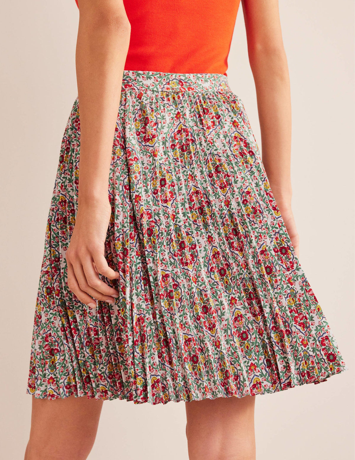 Mini Pleated Skirt-Multi, Vine Terrace - Image 3