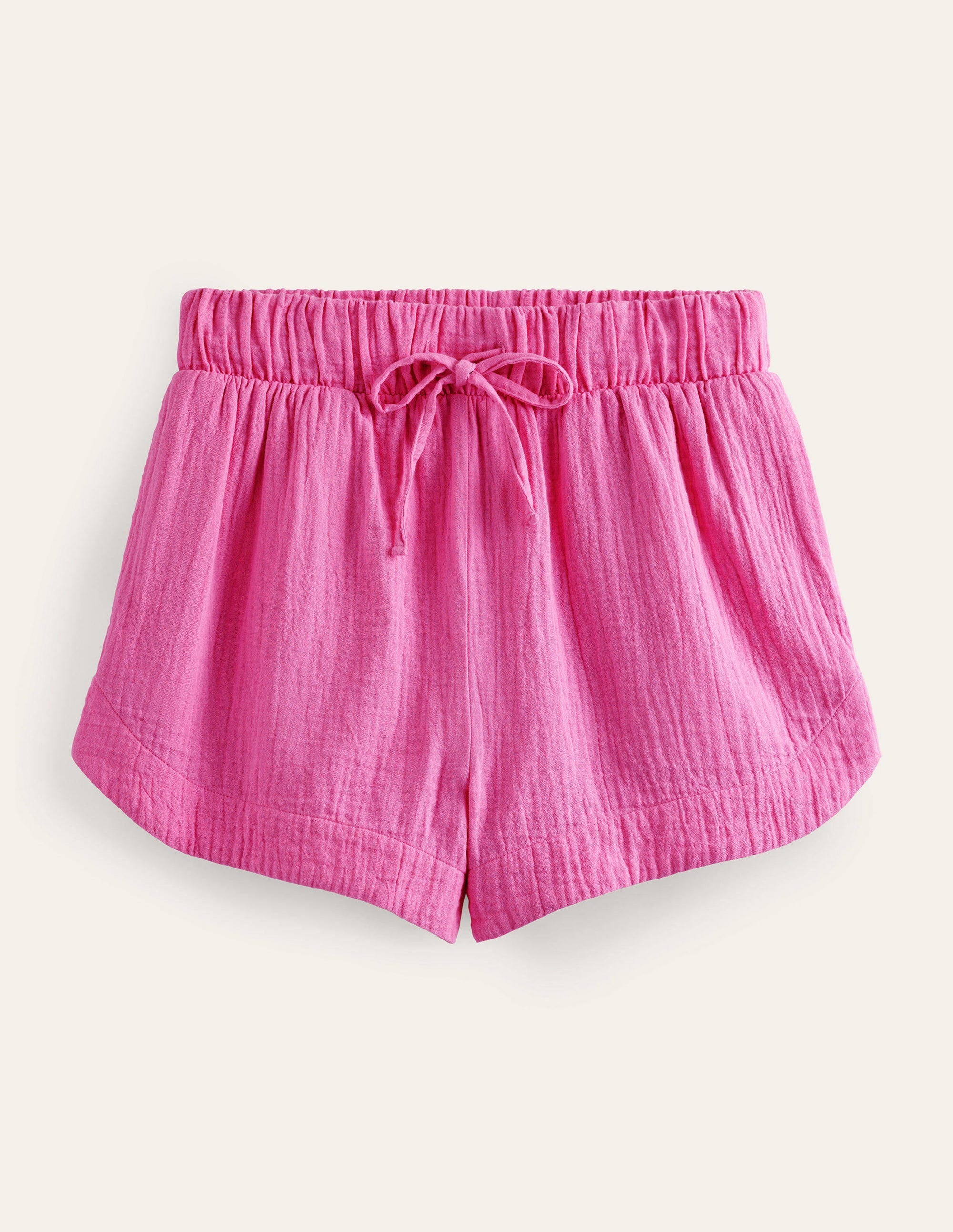 Tie Waist Cheesecloth Shorts-Festival Pink - Image 7
