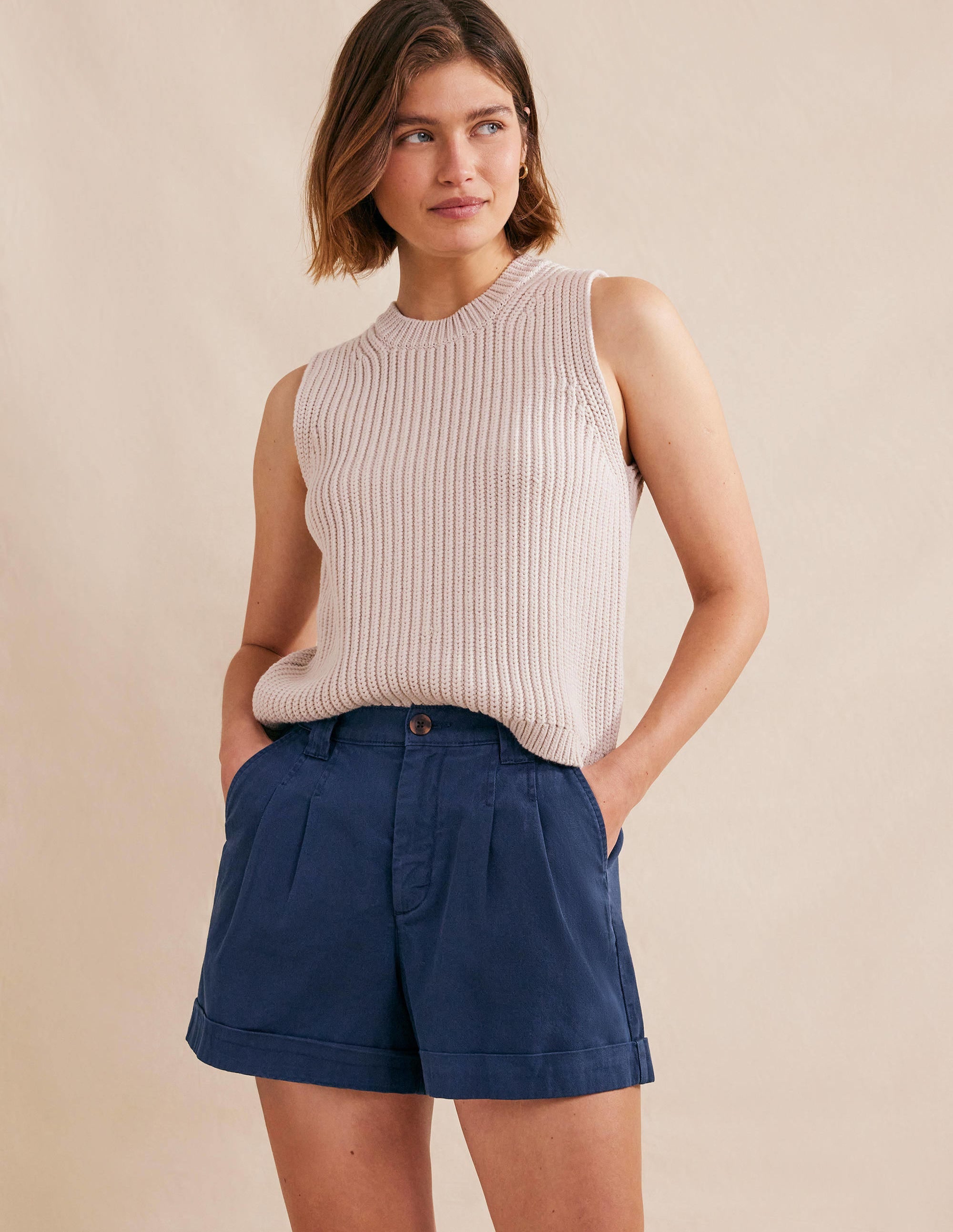 Casual Cotton Shorts-Night Blue - Image 1