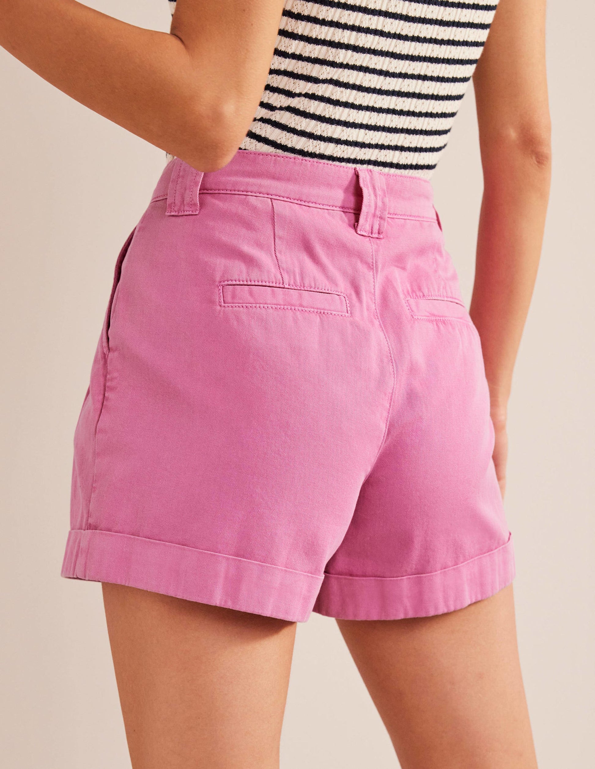 Casual Cotton Shorts-Plum Blossom-3