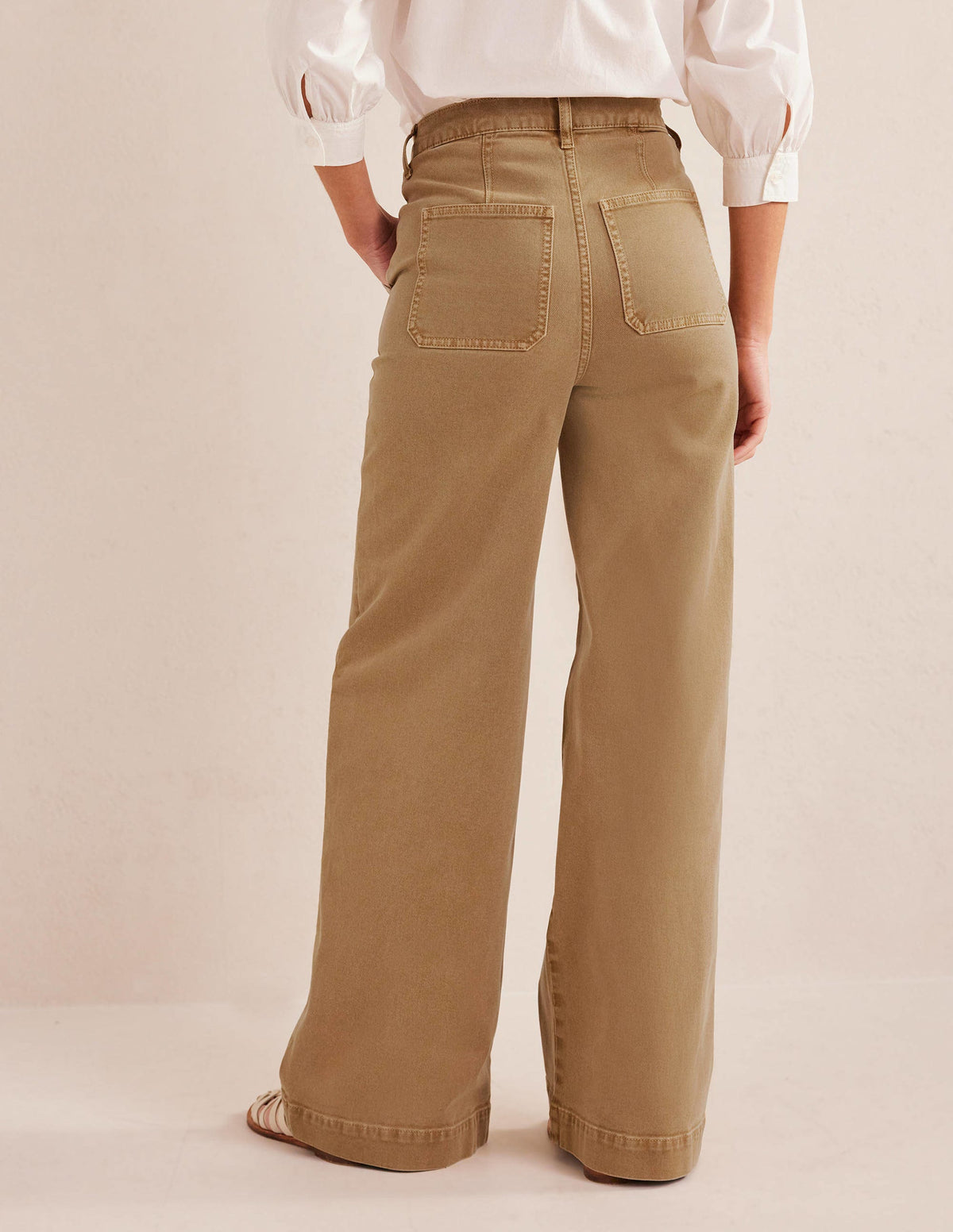 Casual Wide Leg Pants-Brown - Image 3