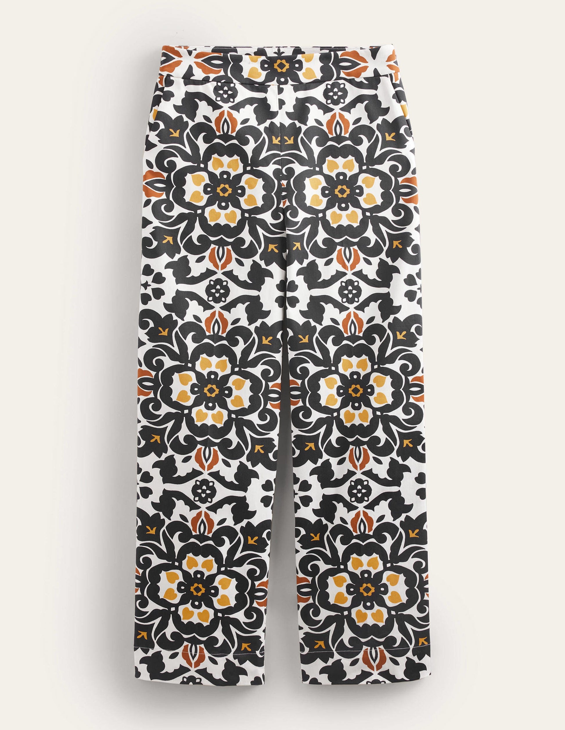 Printed Crop Pants-Black, Opulent Pome-6
