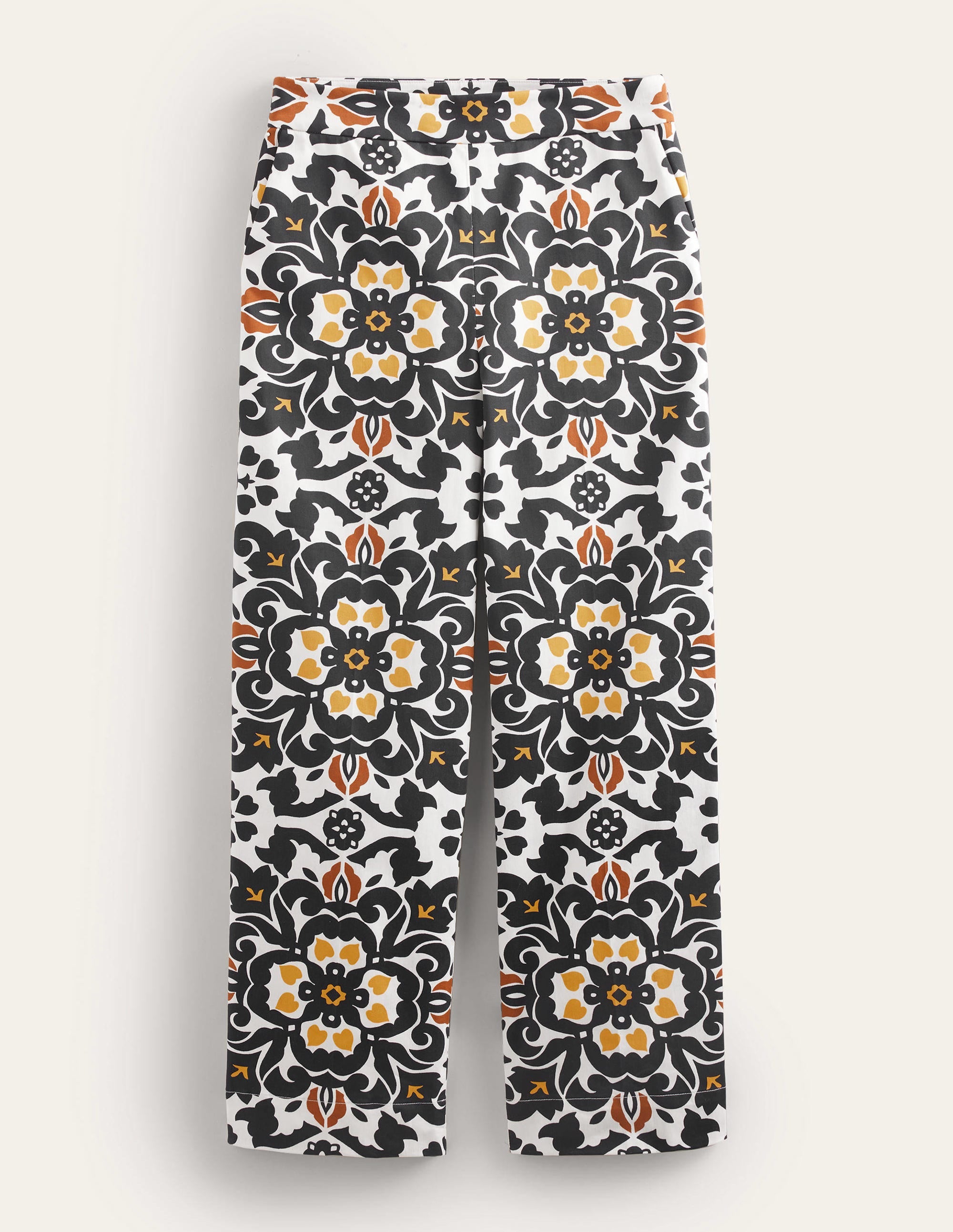Printed Crop Pants-Black, Opulent Pome - Image 6