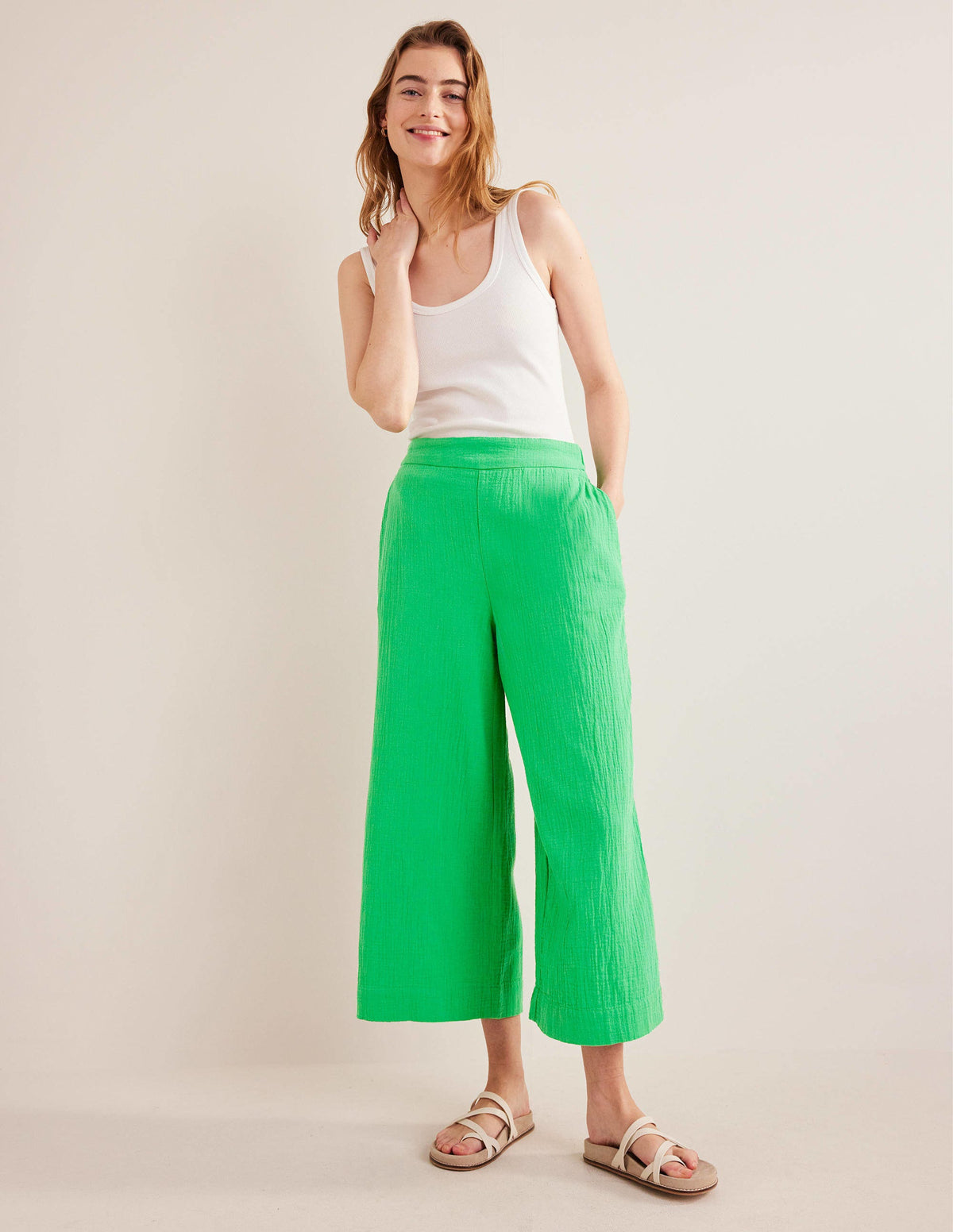 Double Cloth Pants-Bright Green - Image 1