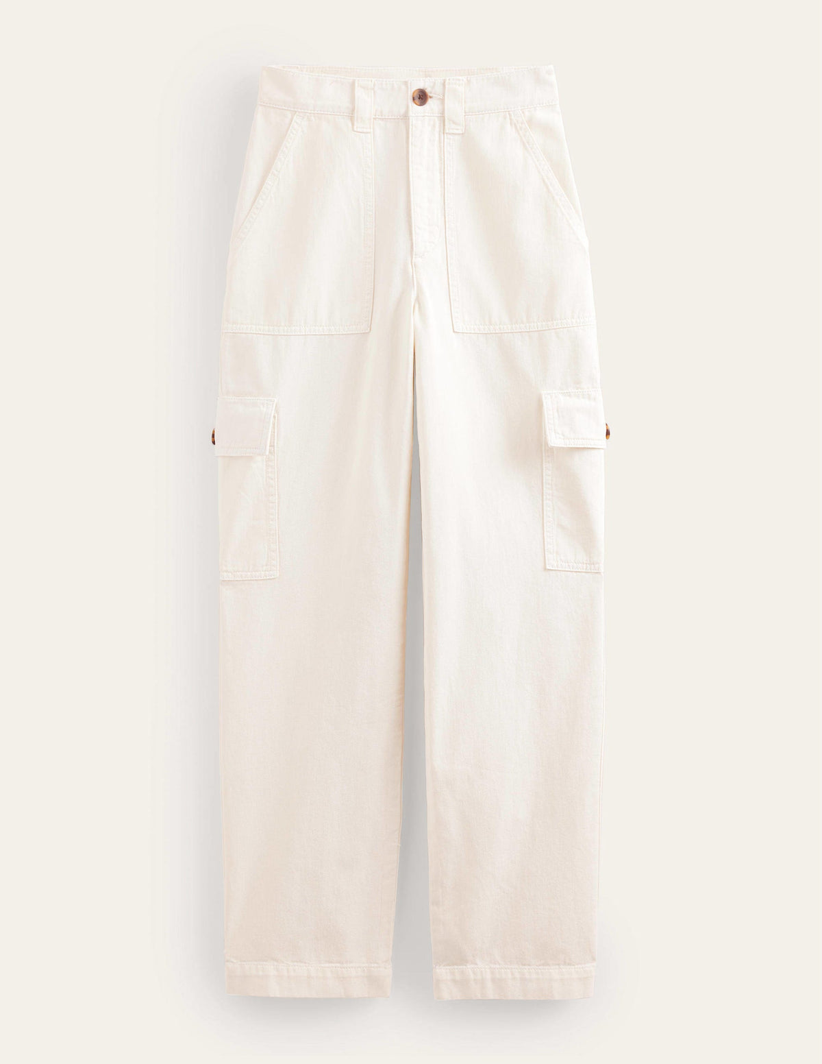 Casual Cargo Pants-Ecru-5
