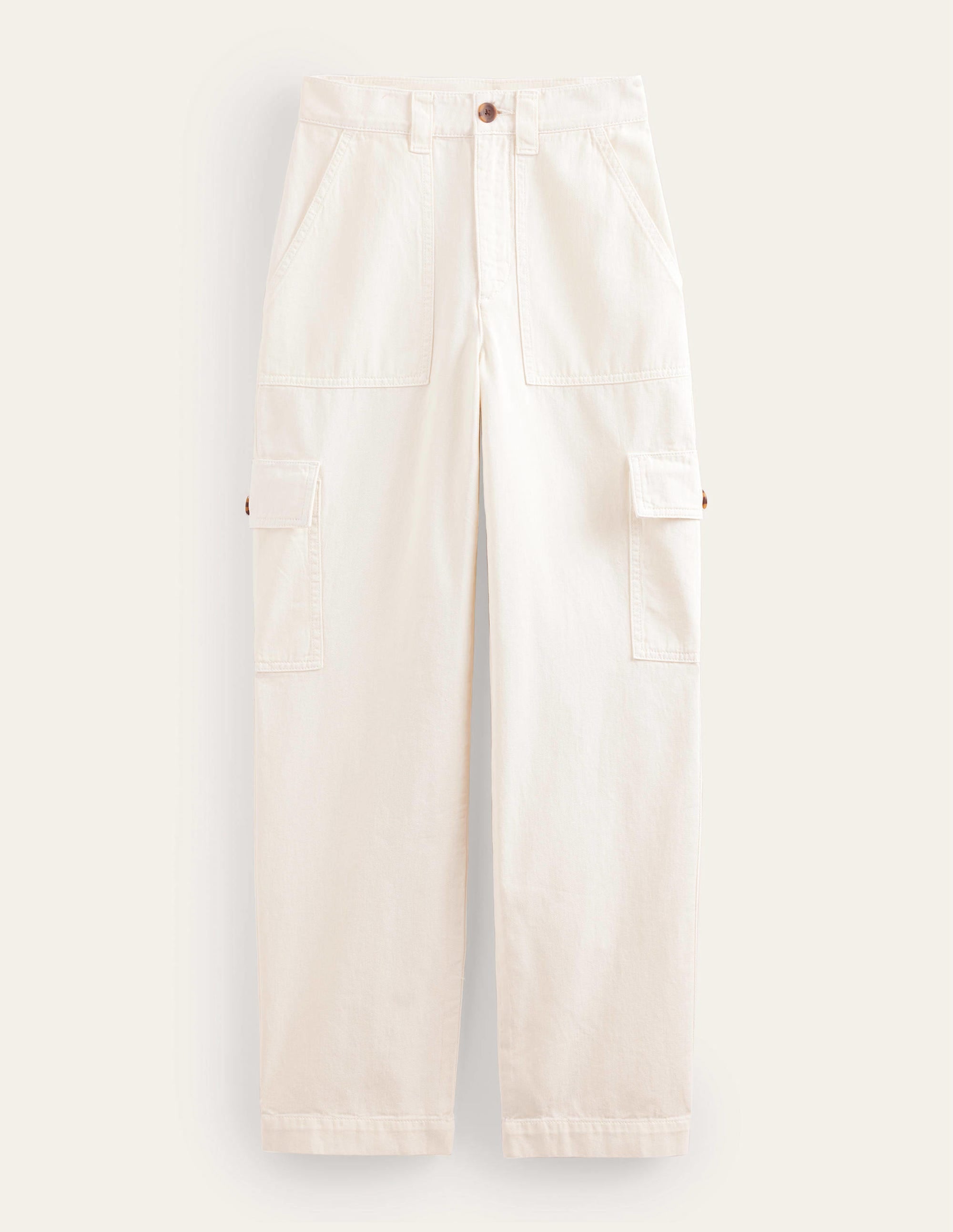 Casual Cargo Pants-Ecru - Image 5