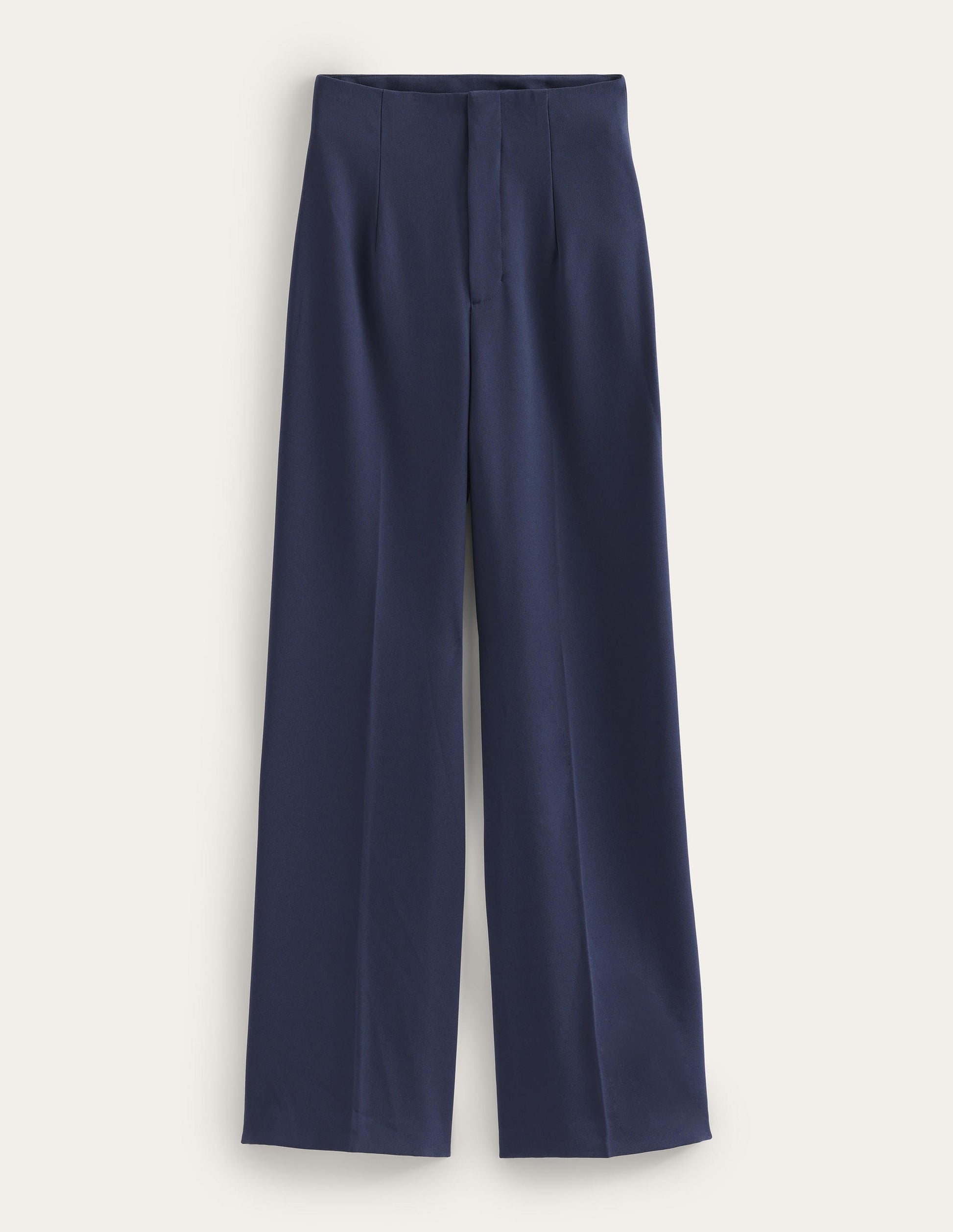 Wide Leg Crepe Pants-Navy-6