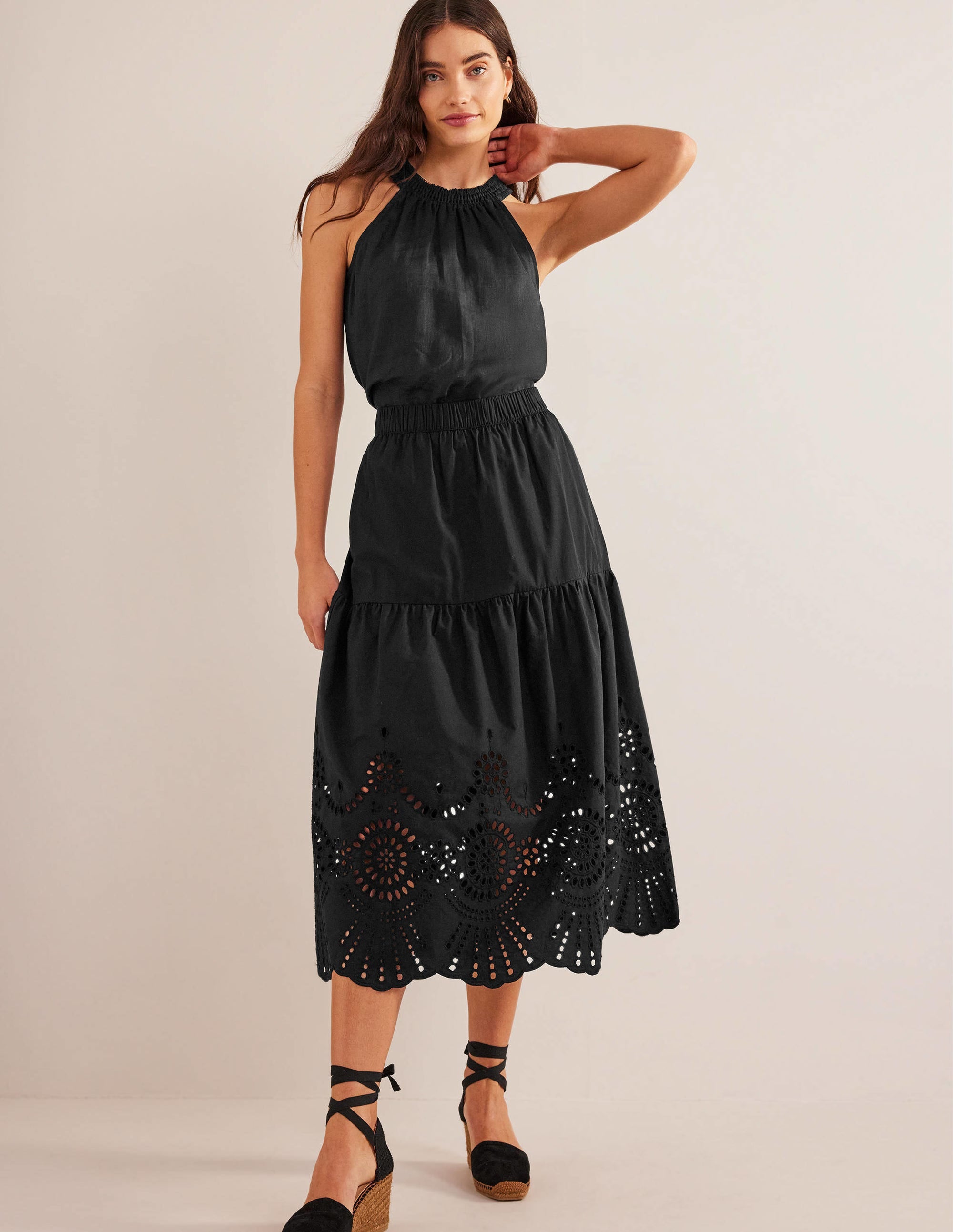 Full Broderie Skirt-Black - Image 1