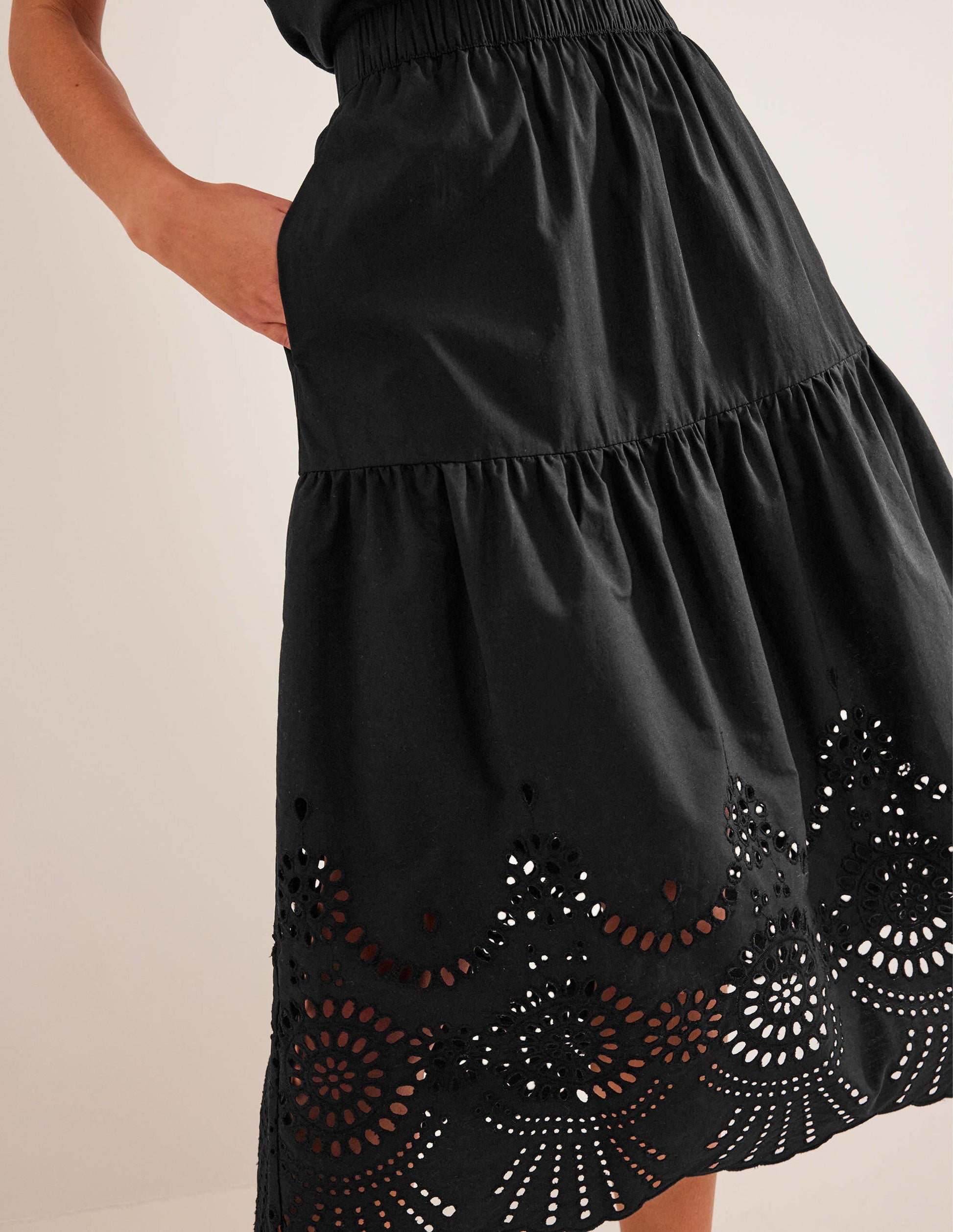 Full Broderie Skirt-Black-2