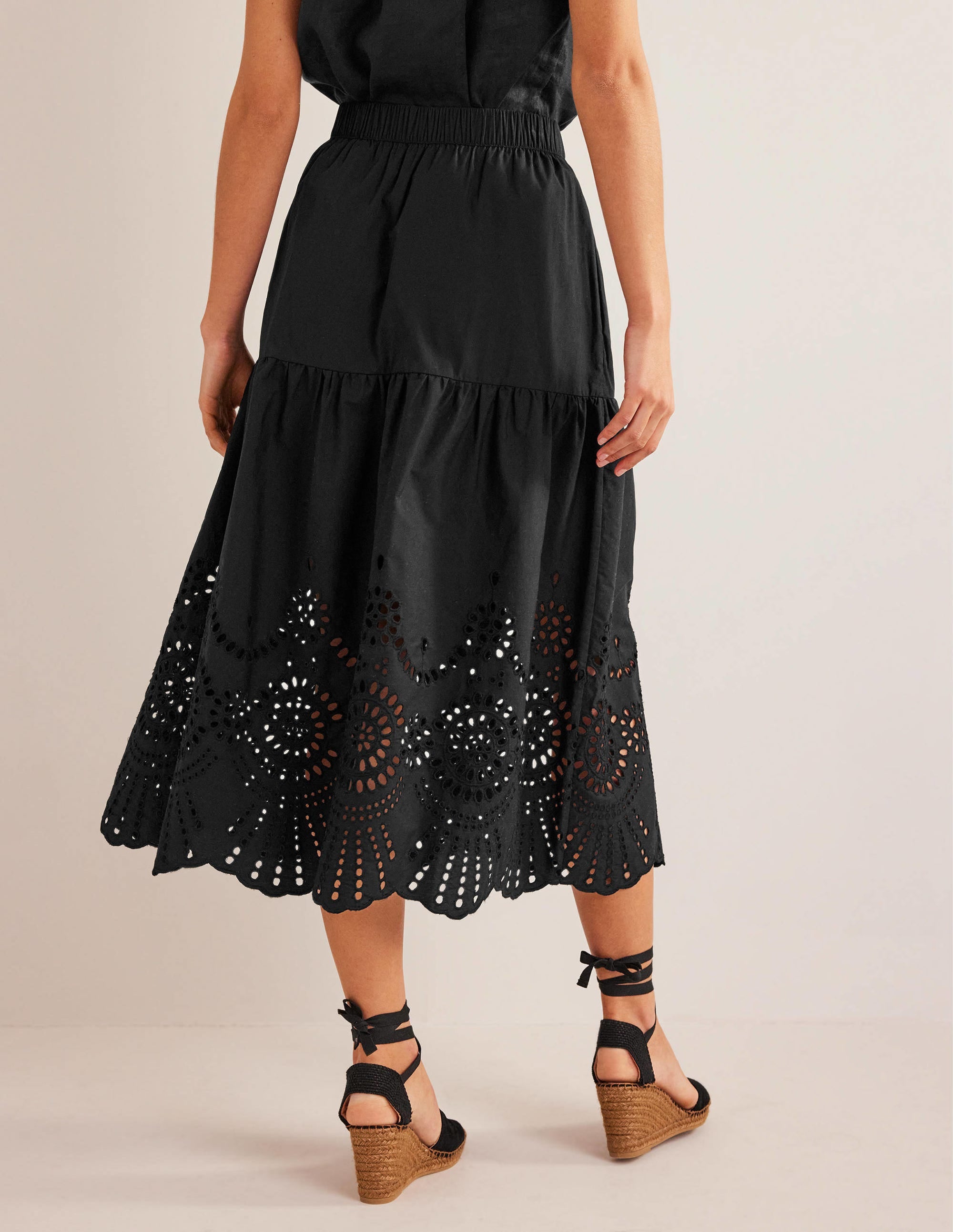 Full Broderie Skirt-Black - Image 3