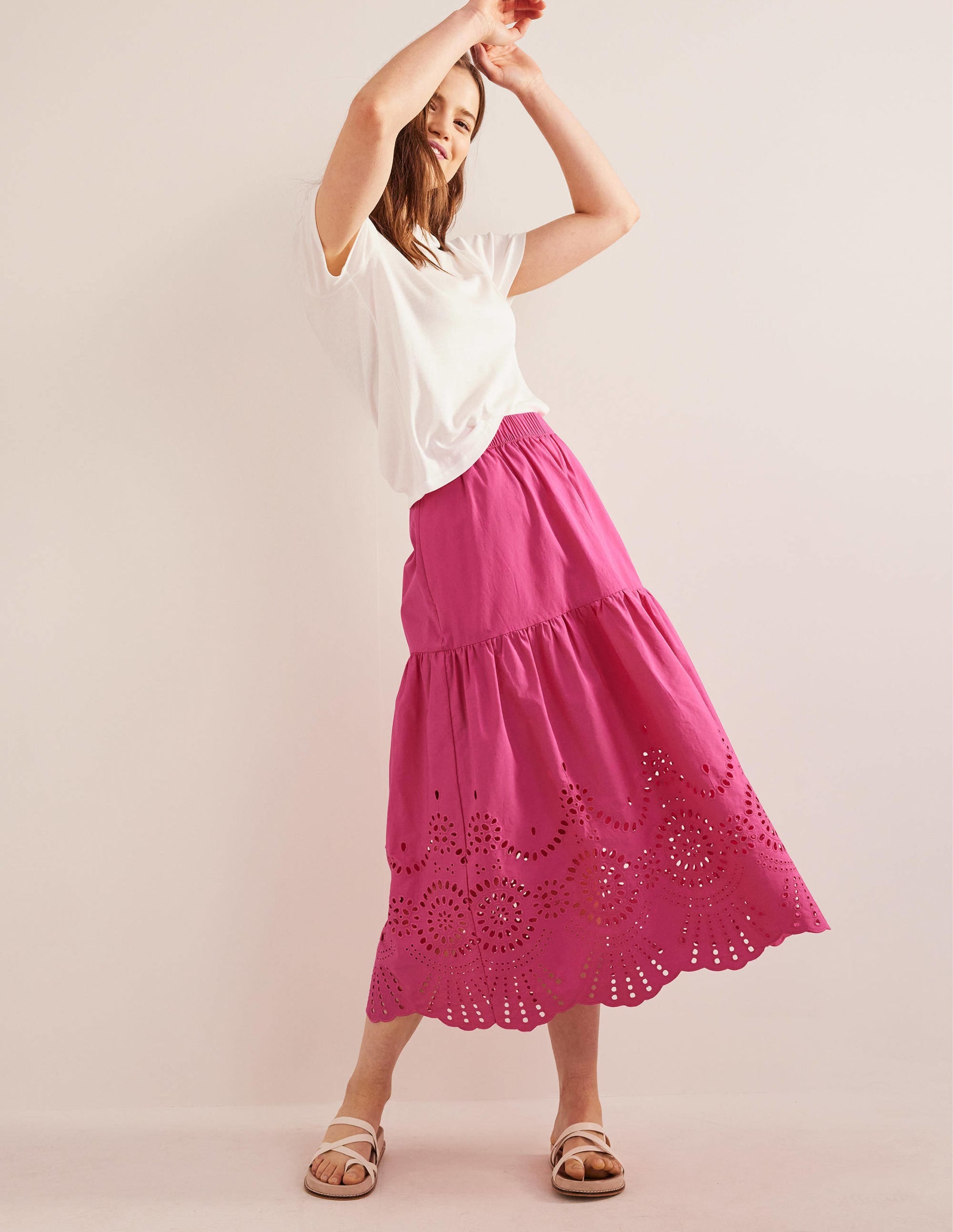 Full Broderie Skirt-Festival Pink - Image 1