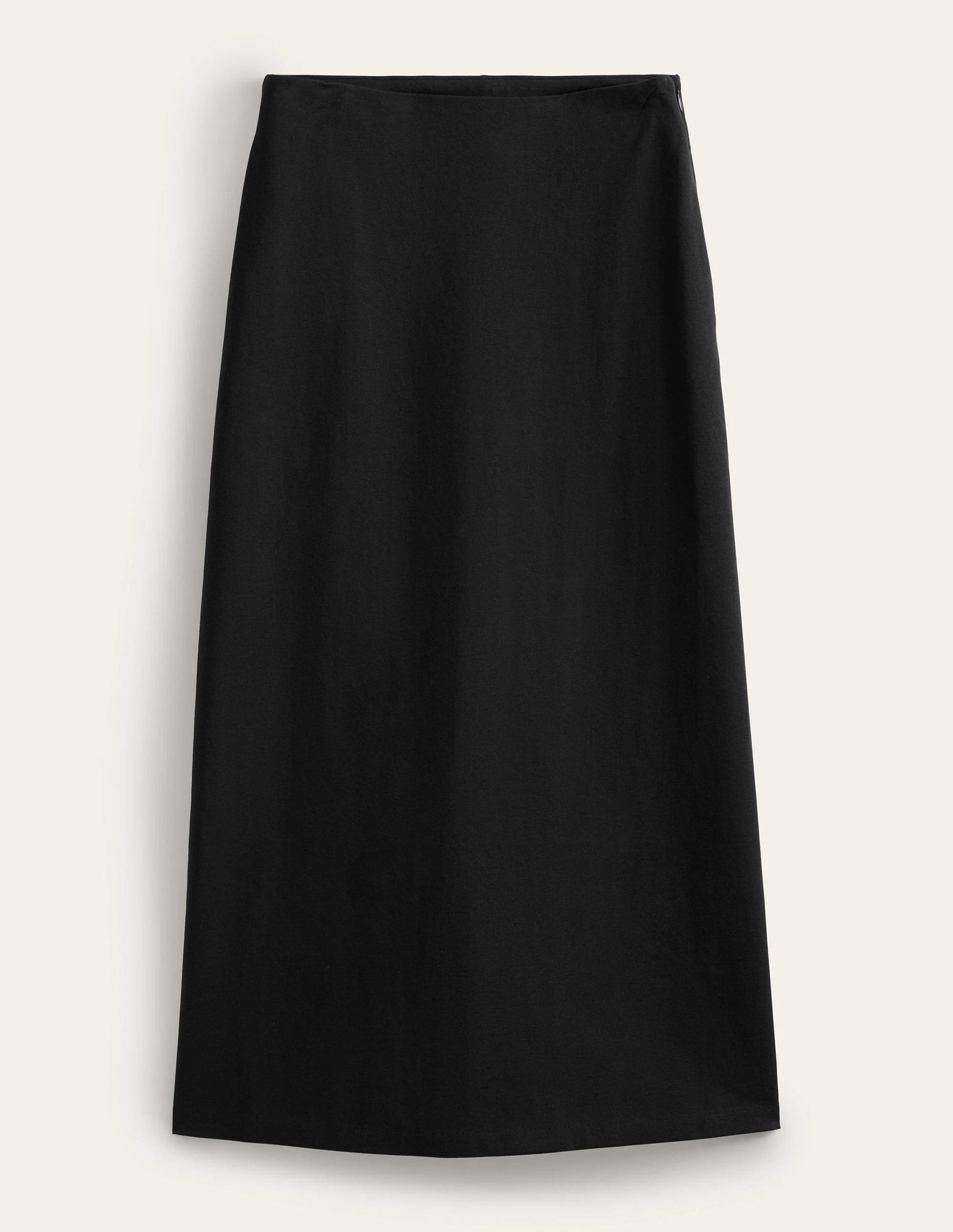 Straight Jersey Midi Skirt-Black-5