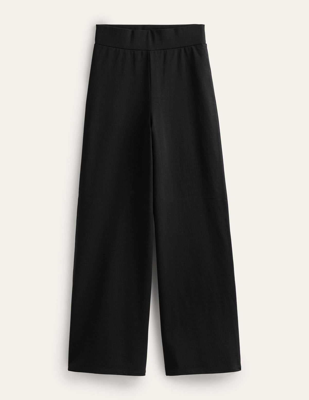 Wide Leg Jersey Pants-Black - Image 5