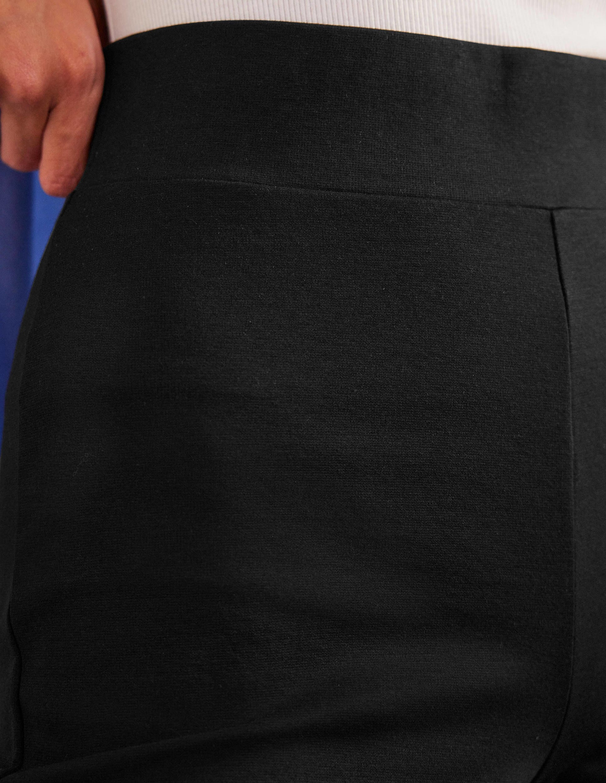 Cropped Jersey Pants-Black-2