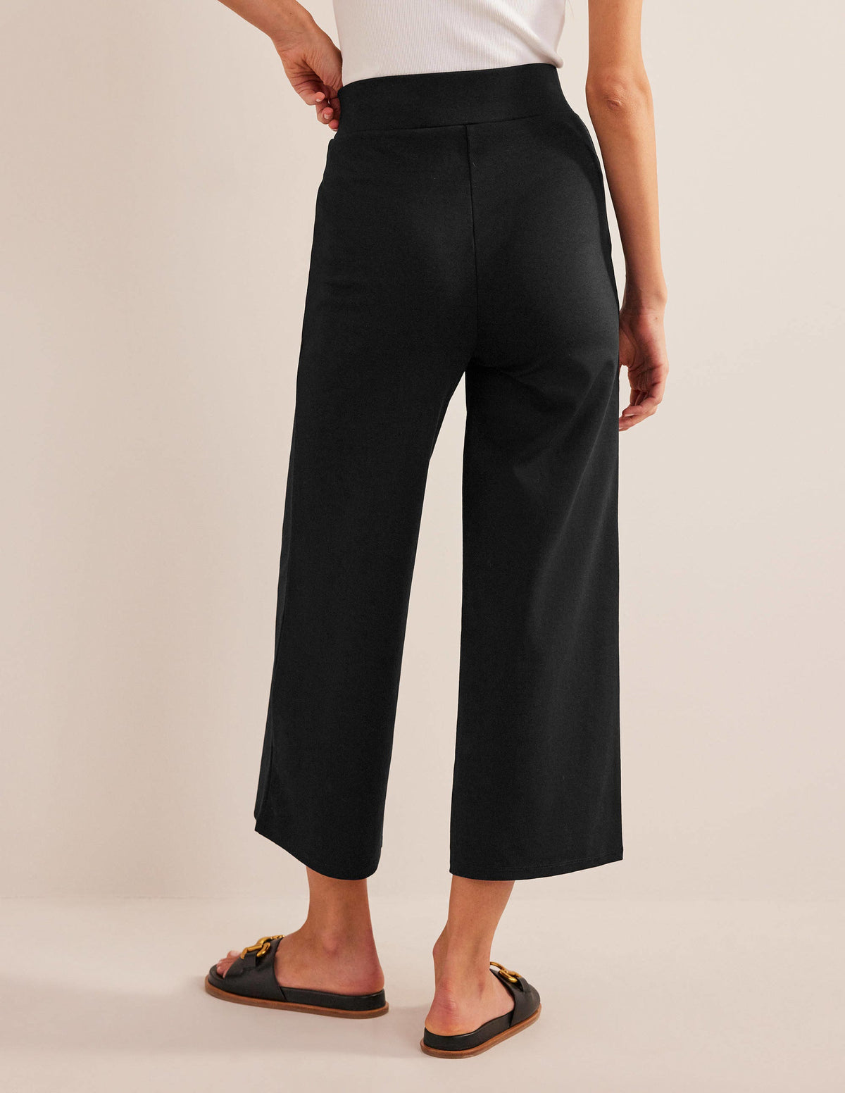 Cropped Jersey Pants-Black - Image 3