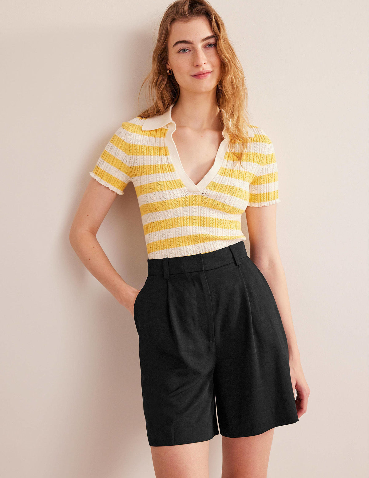 Tencel Relaxed Shorts-Black-1