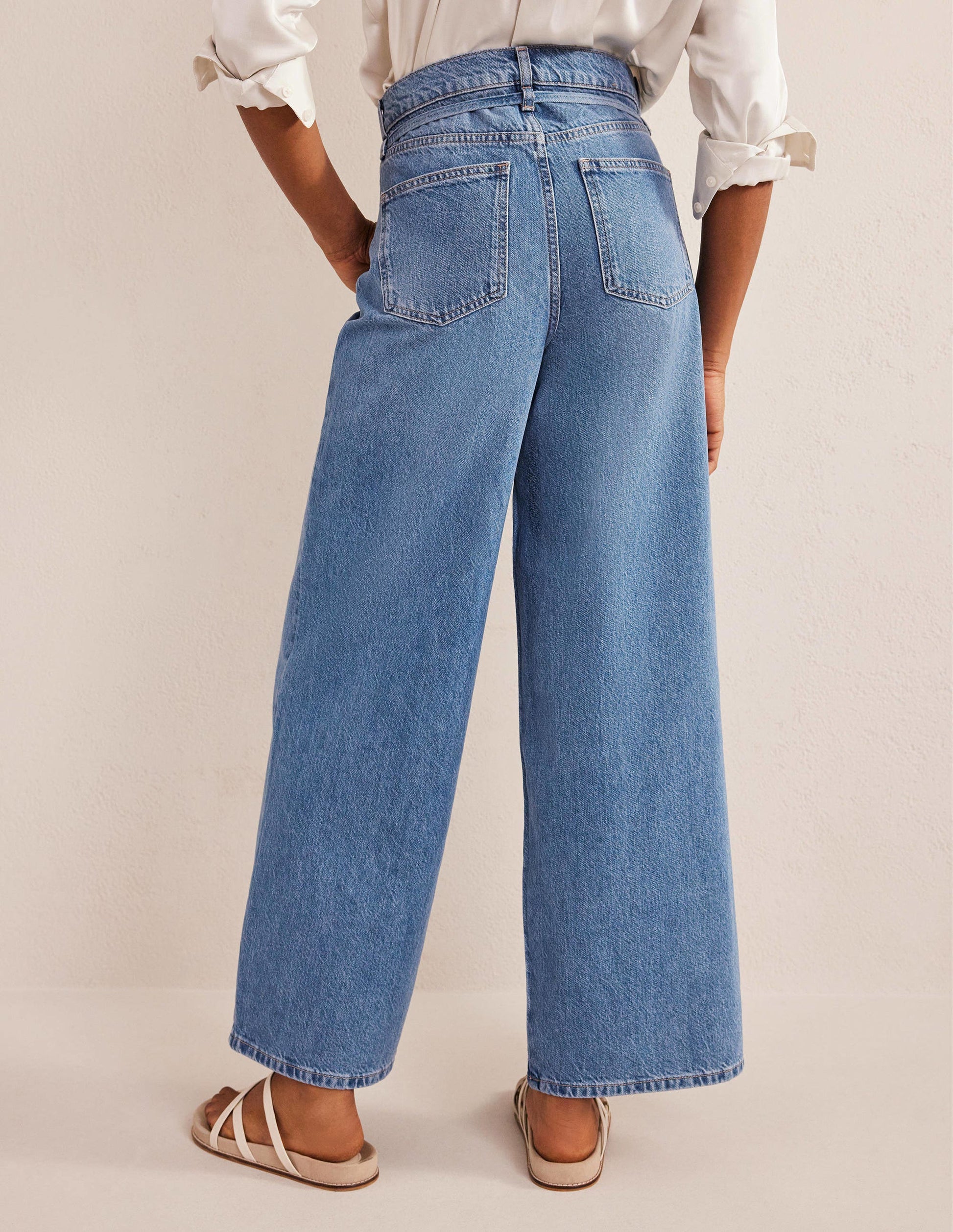 High Rise Slouch Wide Jeans-Mid Indigo-3