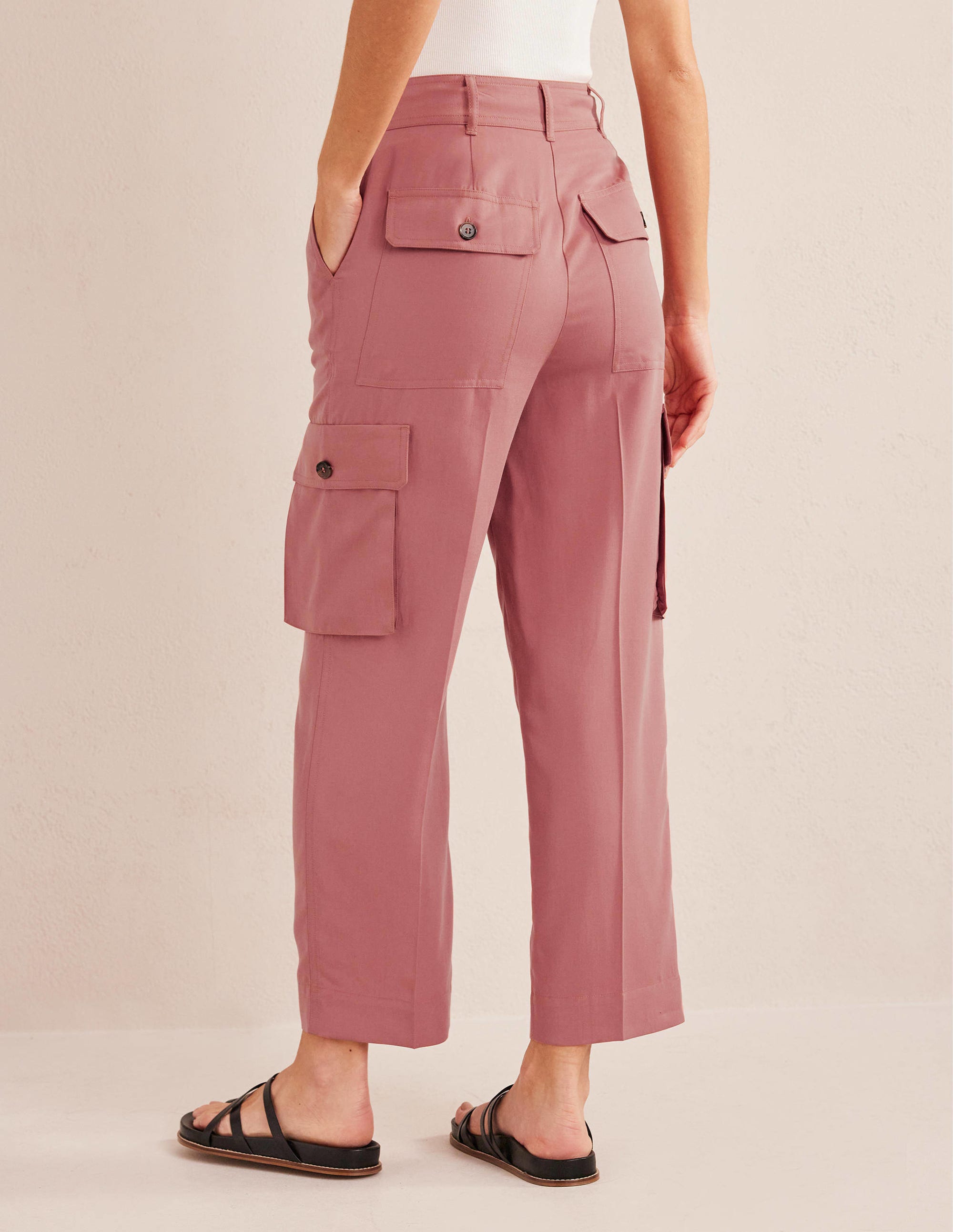 Tencel Cargo Pants-Dusty Rose - Image 3