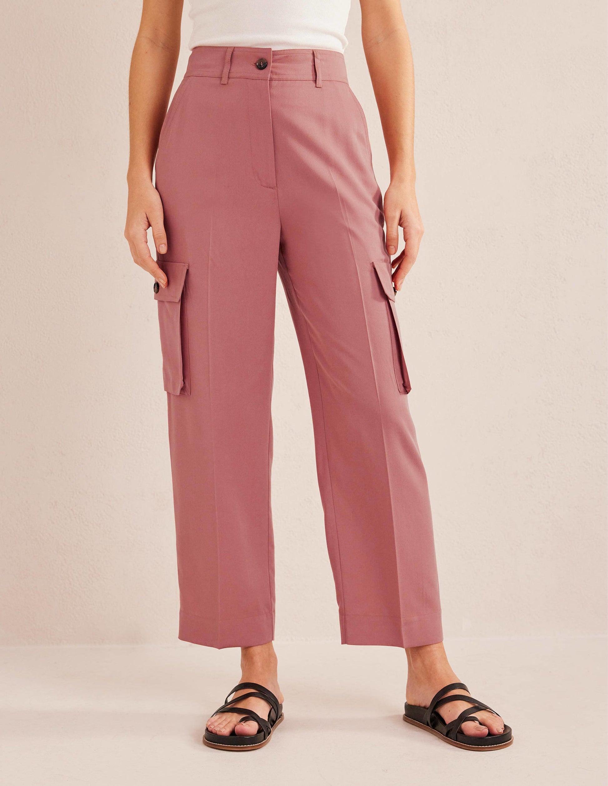 Tencel Cargo Pants-Dusty Rose-4