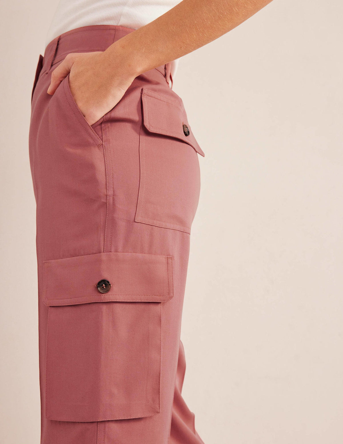 Tencel Cargo Pants-Dusty Rose-5
