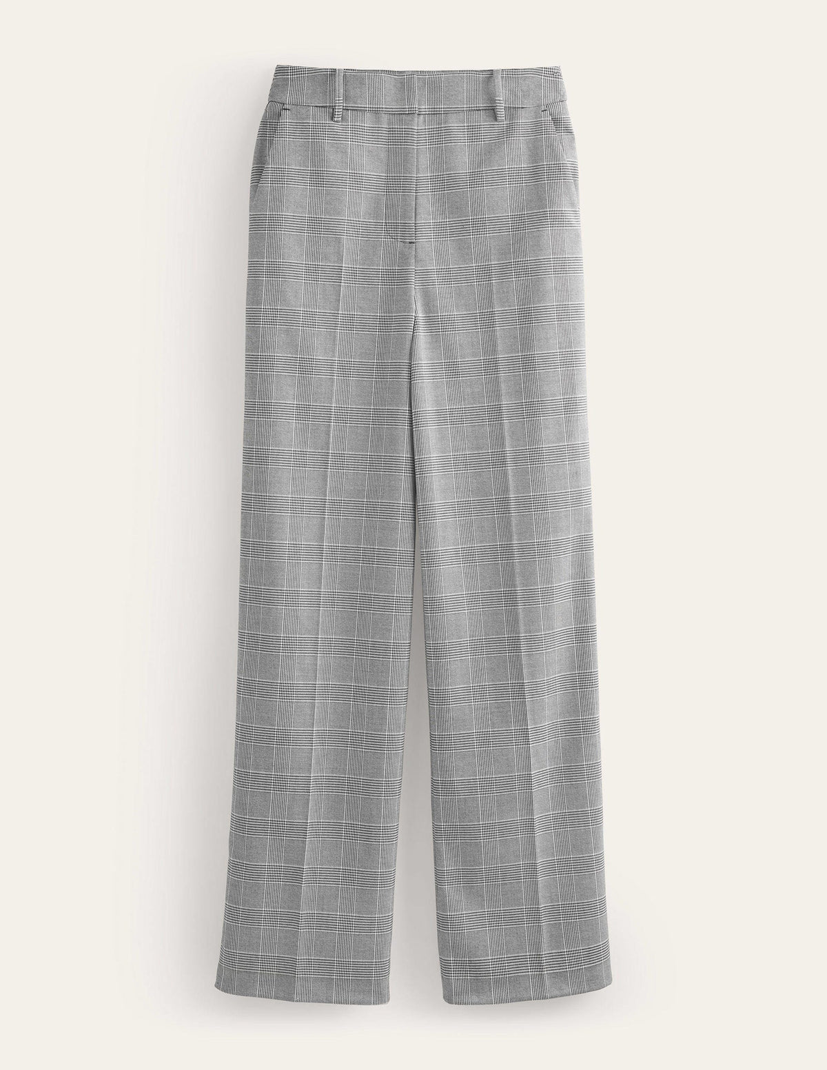 Wesbourne Wide Leg Pants-Check with Navy Side Stripe-6