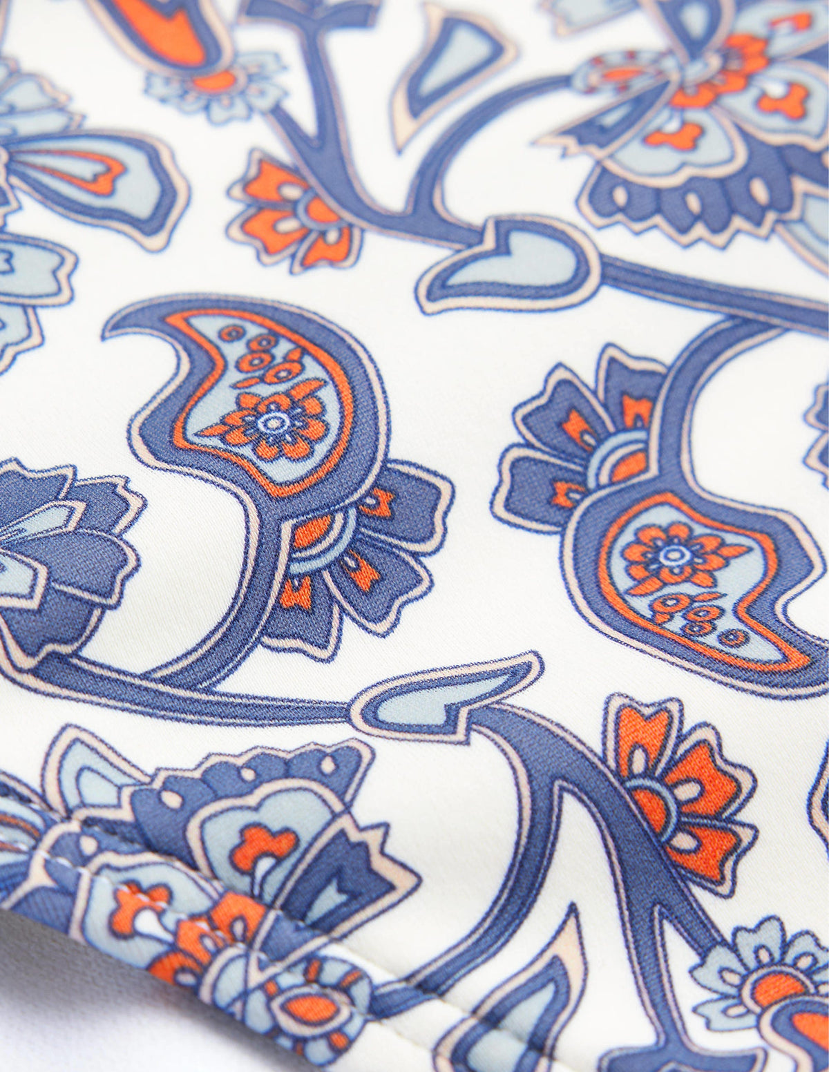 Classic Bikini Bottoms-Ivory, Blue Paisley-12
