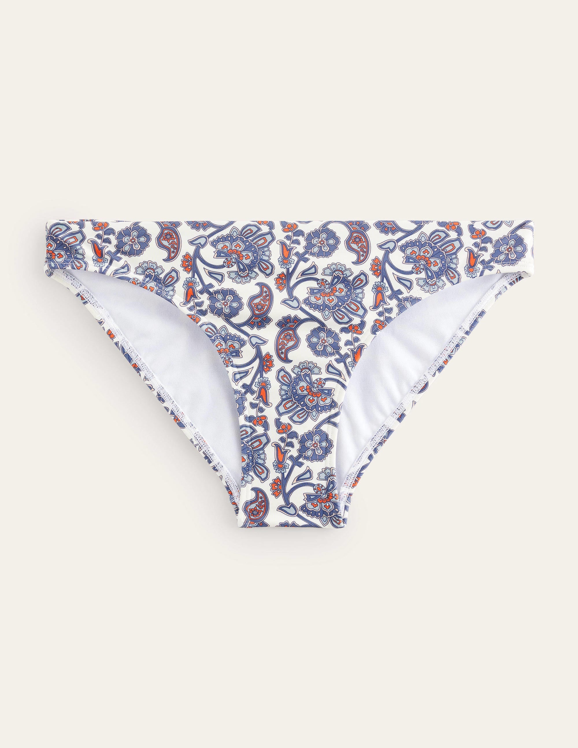 Classic Bikini Bottoms-Ivory, Blue Paisley - Image 11