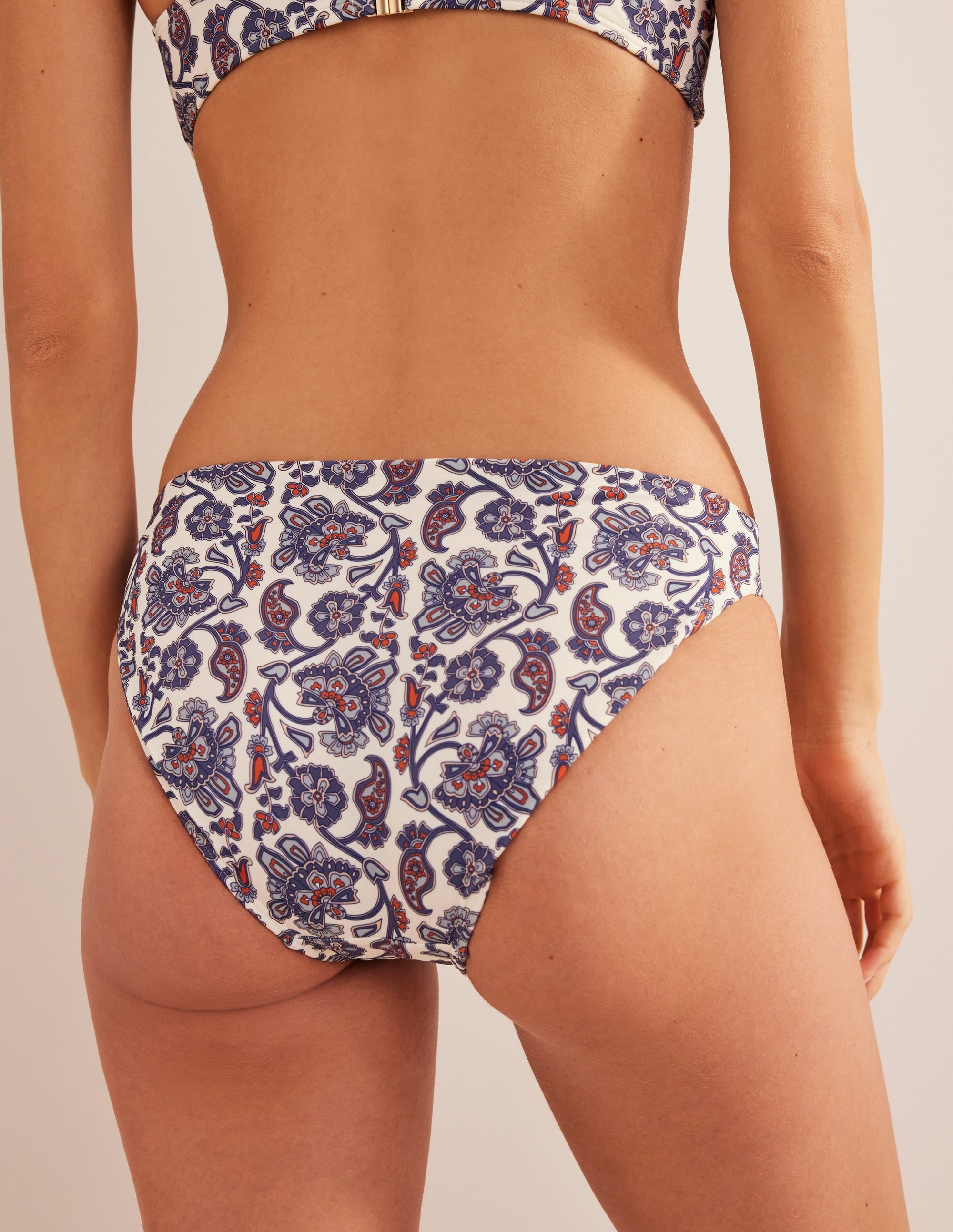 Classic Bikini Bottoms-Ivory, Blue Paisley - Image 3