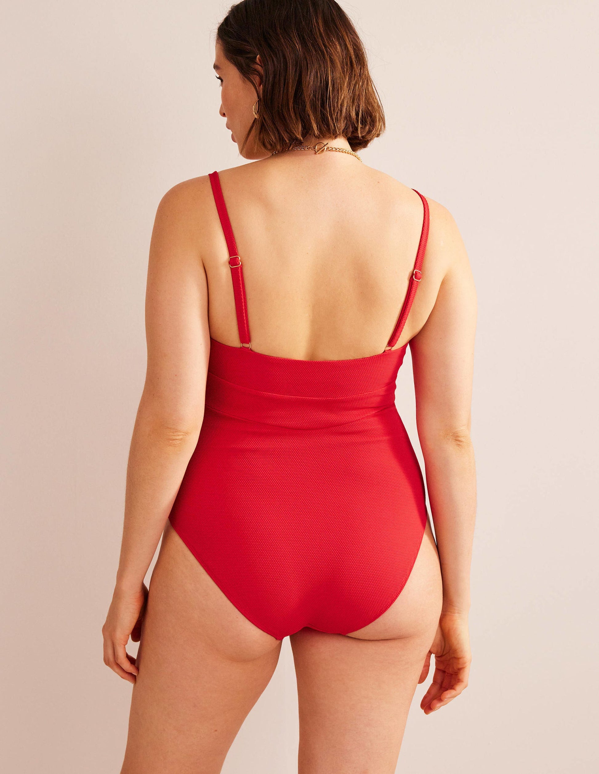 Arezzo V-neck Panel Swimsuit-Tulip Texture-6