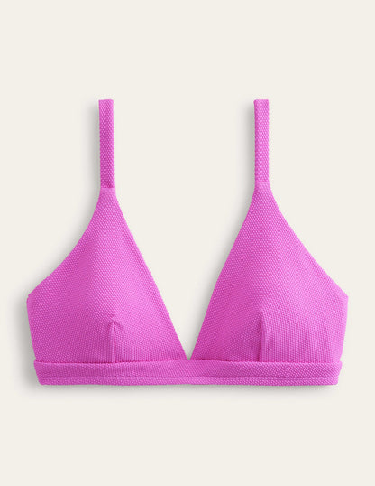 Arezzo V-neck Bikini Top-Amazing Pink Texture