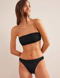 Milos Smocked Bikini Bottoms-Black