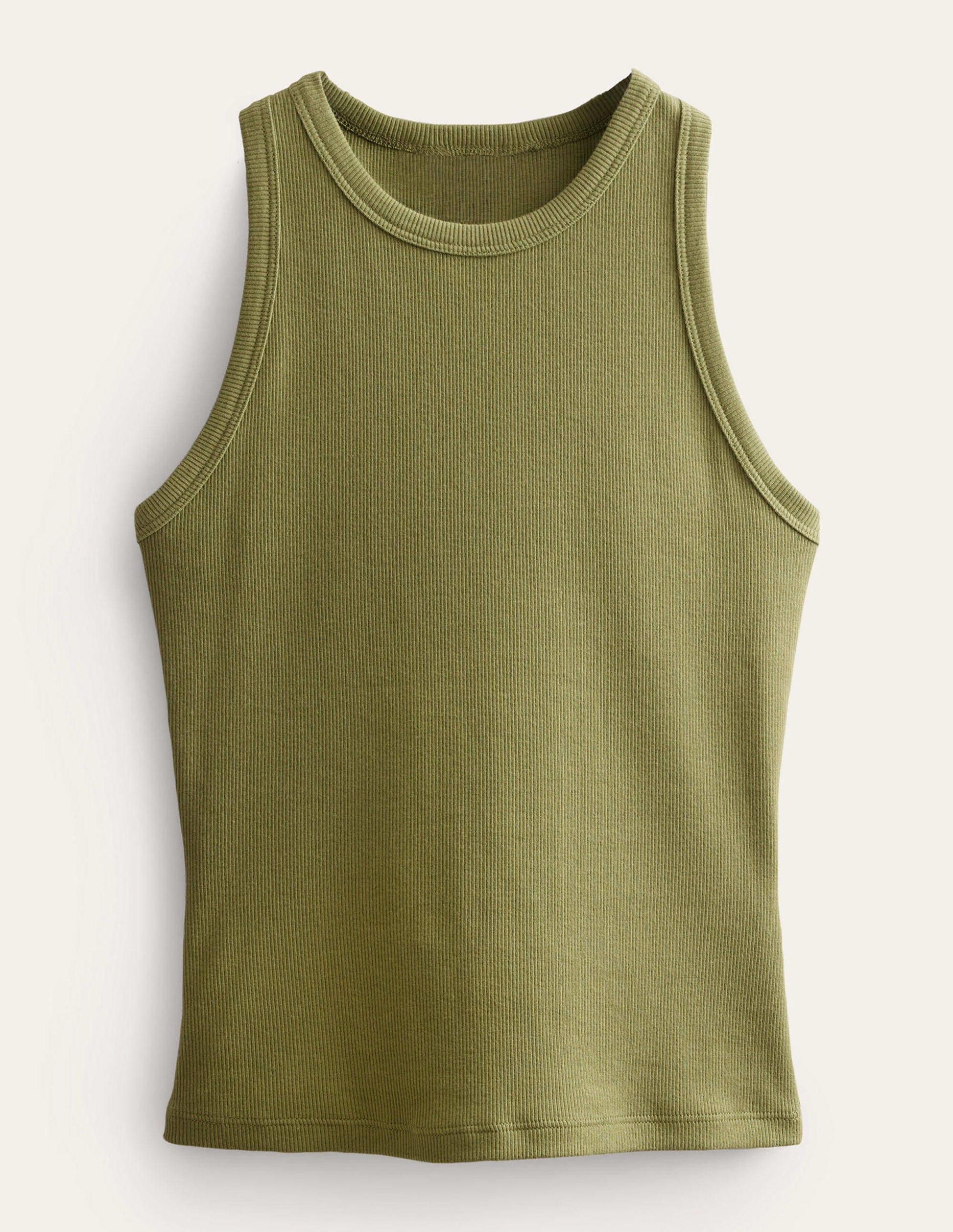 Cotton Ribbed Jersey Tank-Washed Khaki-5