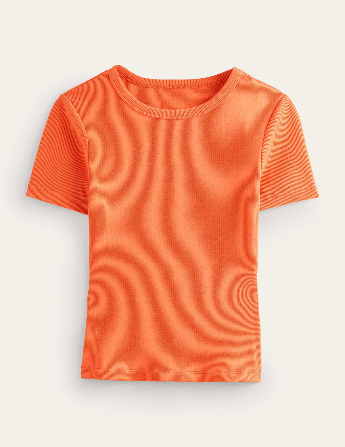 Cotton Ribbed T-Shirt-Dusty Orange - Image 5