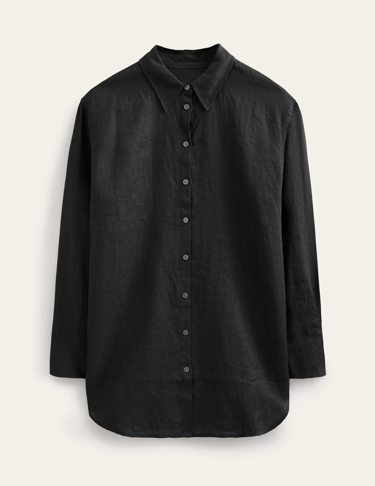 Relaxed Linen Shirt-Black - Image 6