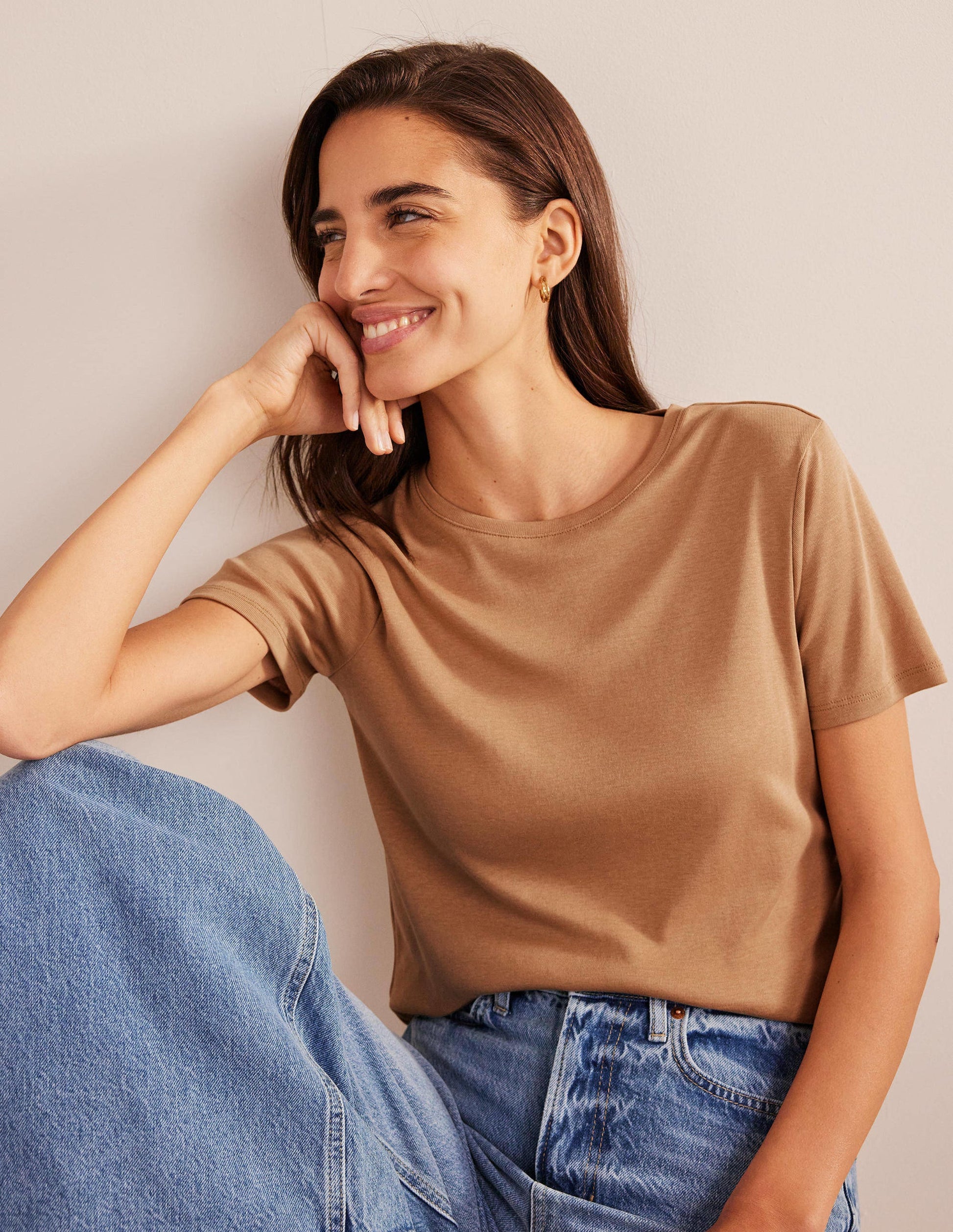 Soft Touch T-Shirt-Camel-1
