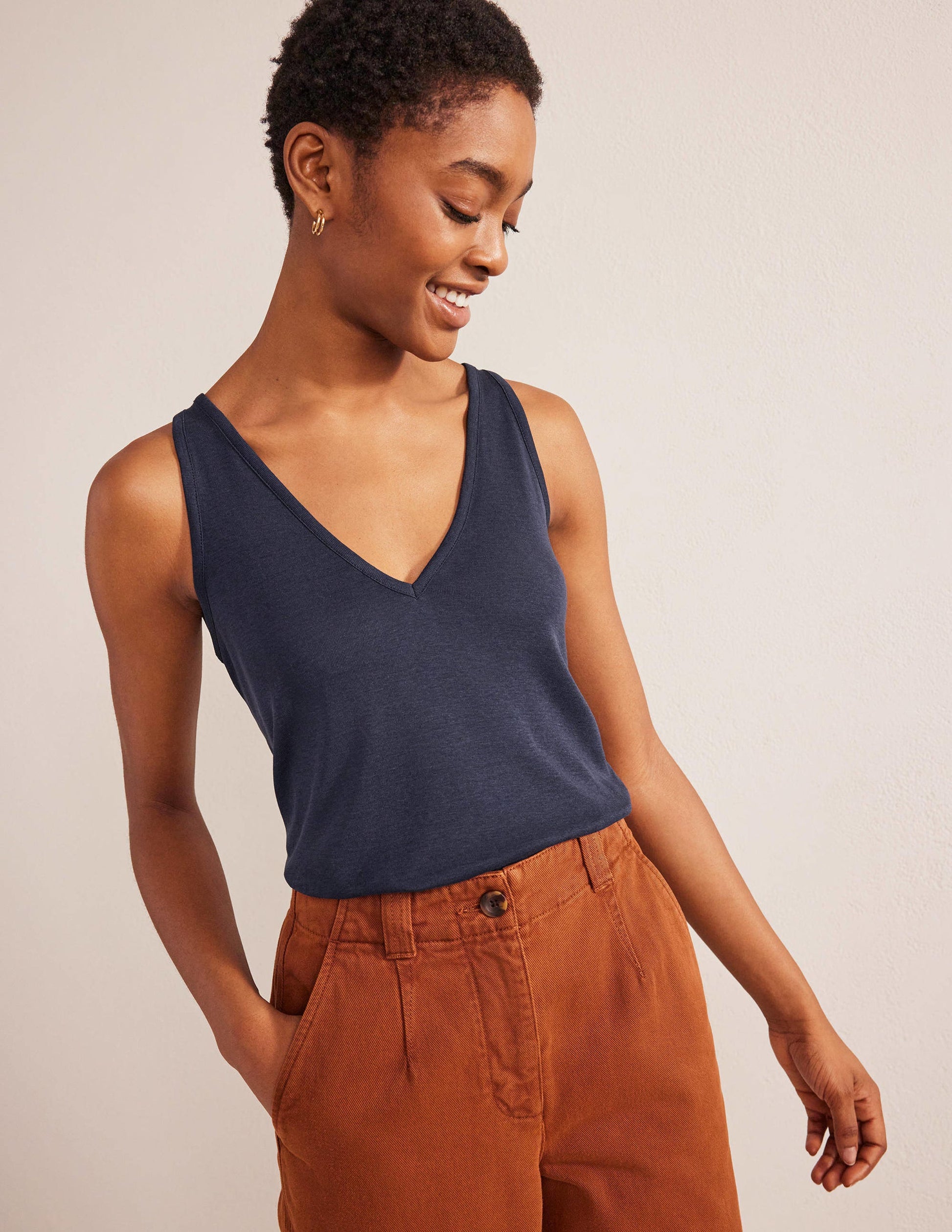 Soft Touch Tank-Navy-1
