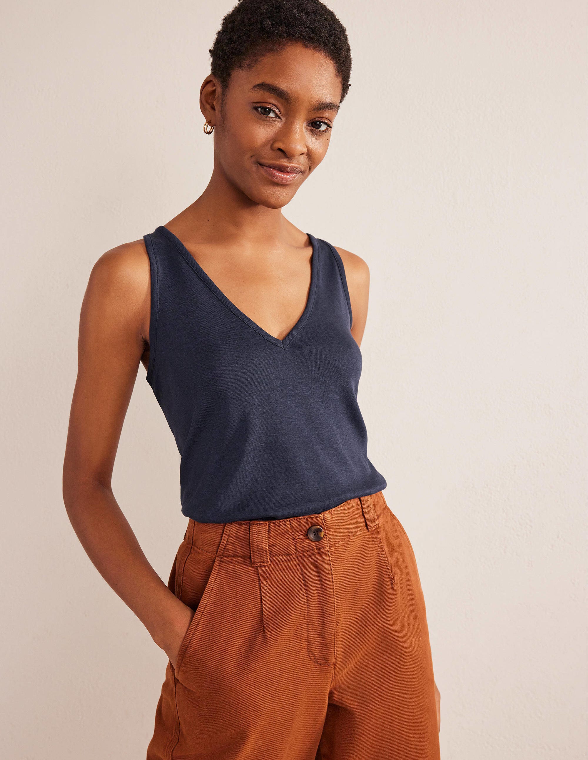 Soft Touch Tank-Navy - Image 4