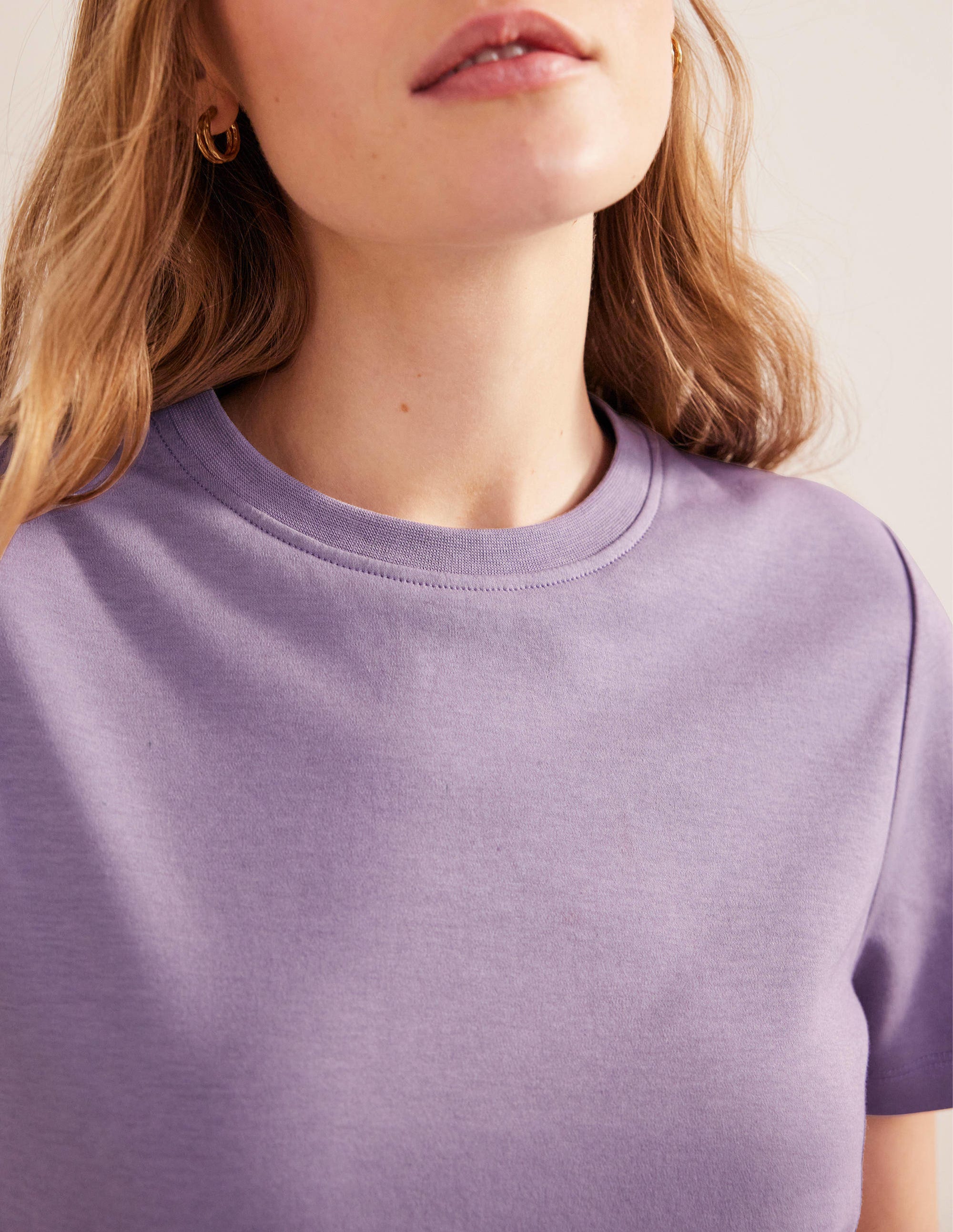 Cotton Crew Neck T-Shirt-Wild Thistle - Image 2