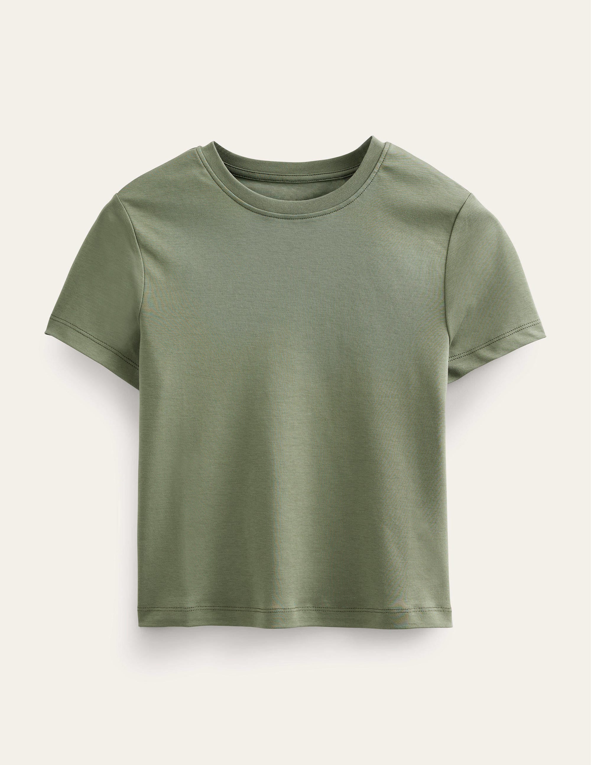 Cropped Cotton T-Shirt-Spruce - Image 5