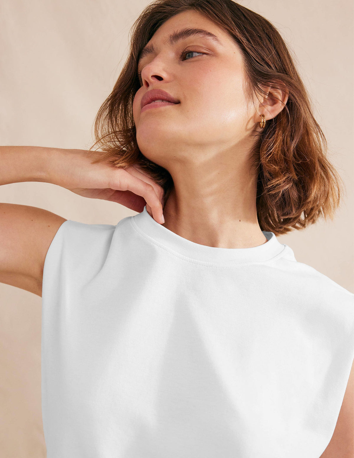 Perfect Cotton Sleeveless Top-White - Image 2